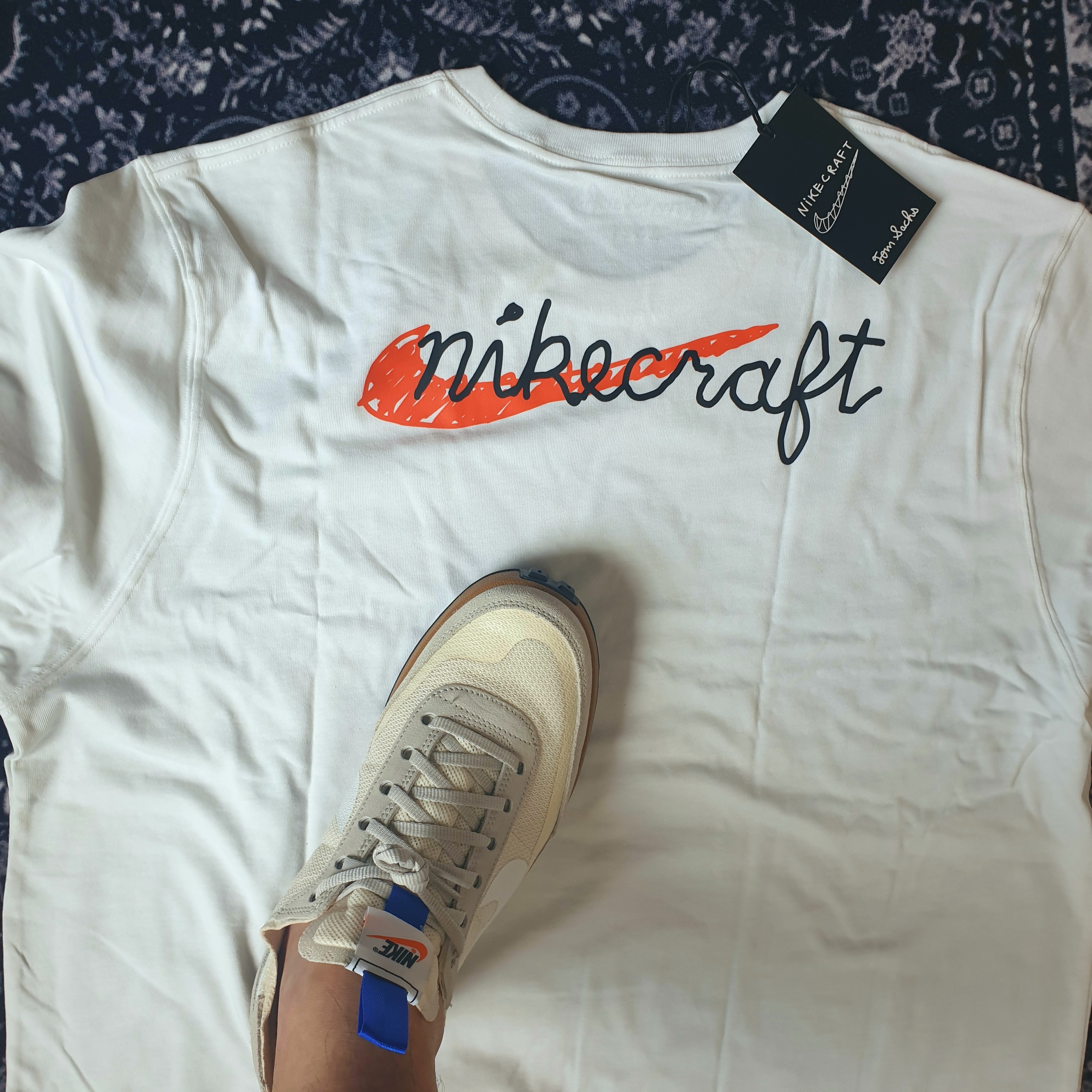 Nike x Tom Sachs General Purpose Shoe Light Cream, Nike x Tom Sachs Nikecraft Studio T-Shirt White 착용 스타일
