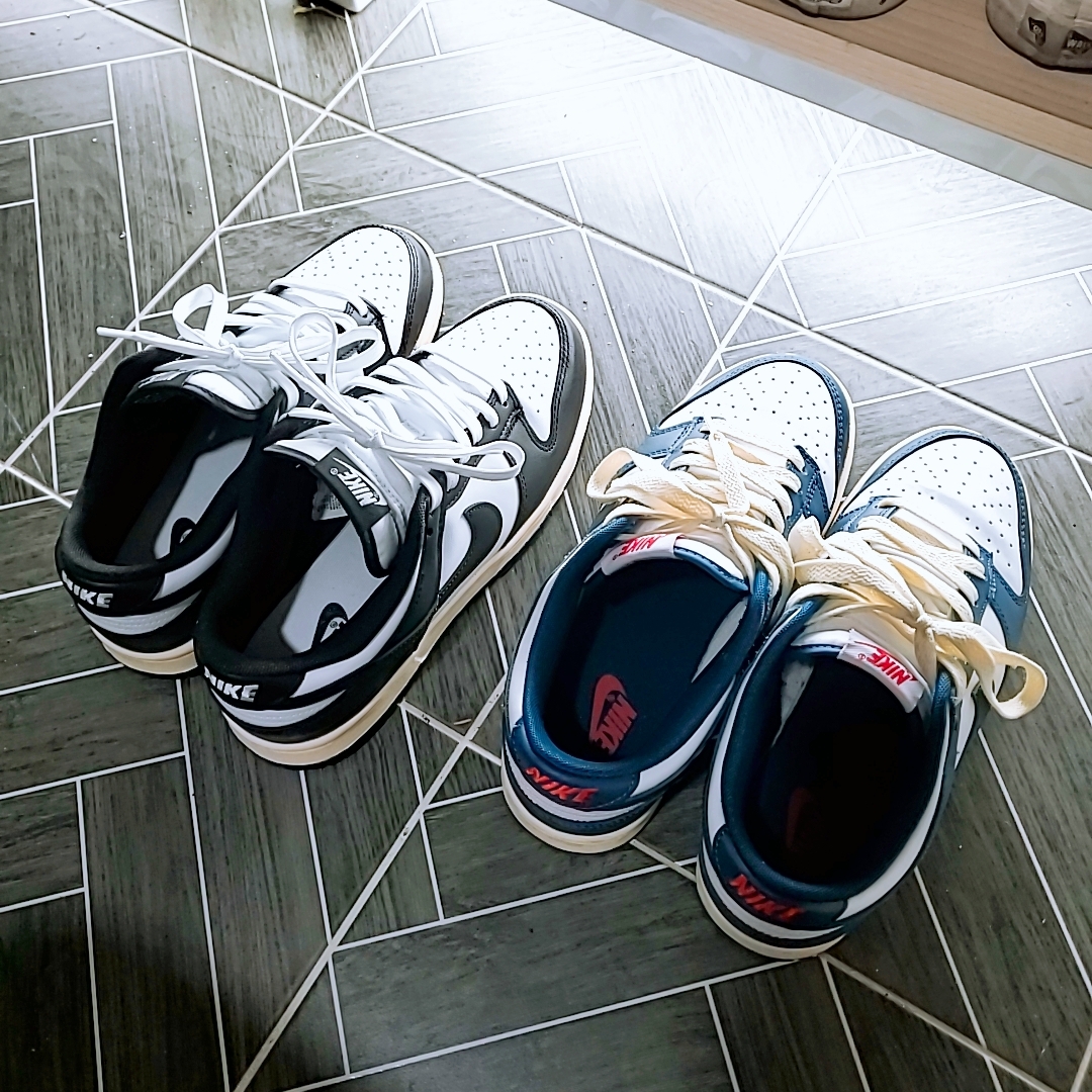 Nike Dunk Low Retro Black, Nike Dunk Low Retro Valerian Blue 착용 스타일 - 2