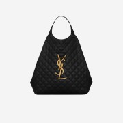 Saint Laurent Icare Maxi Shopping Bag in Quilted Lambskin Black