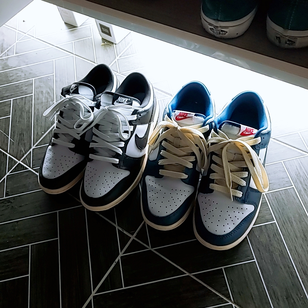 Nike Dunk Low Retro Black, Nike Dunk Low Retro Valerian Blue 착용 스타일 - 3