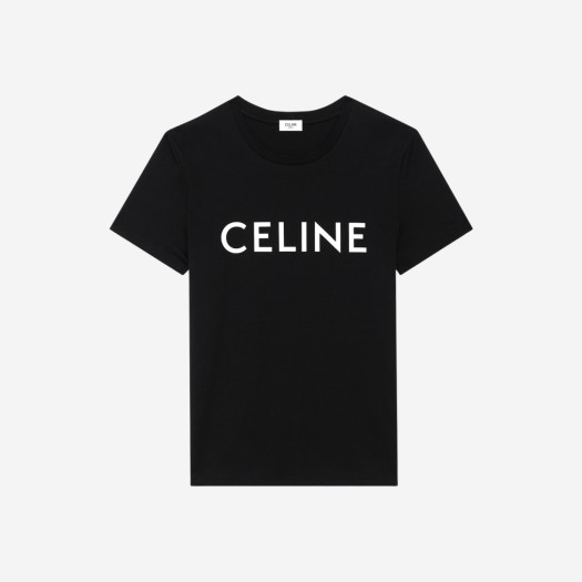 (W) 셀린느 루즈 티셔츠 코튼 저지 블랙 화이트