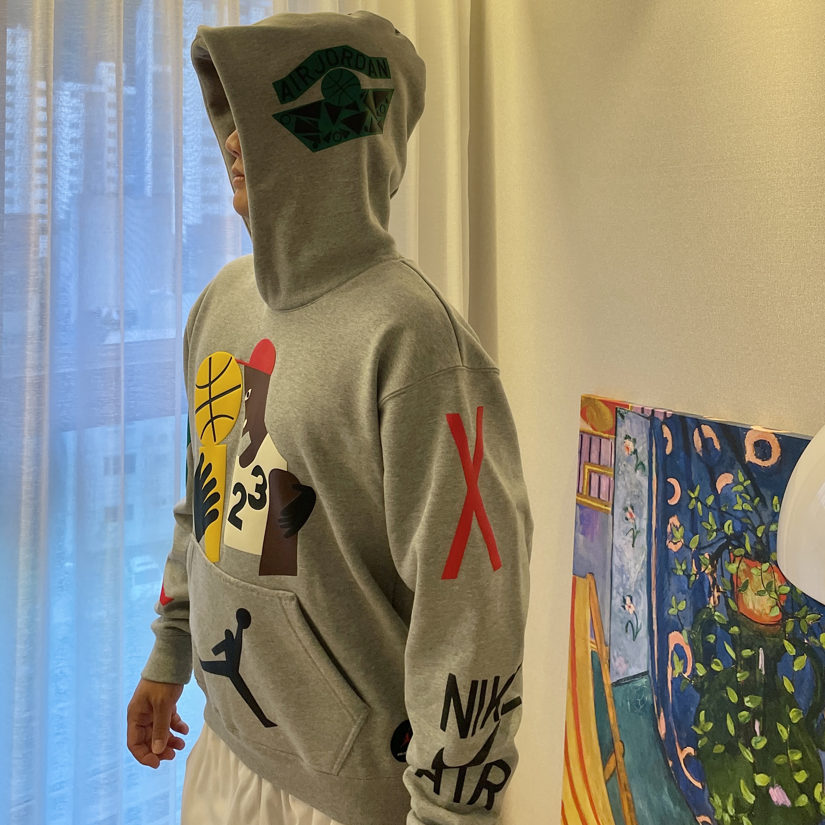 (W) Jordan x Nina Chanel Abney SRT Hoodie Grey - Asia 착용 스타일 - 2
