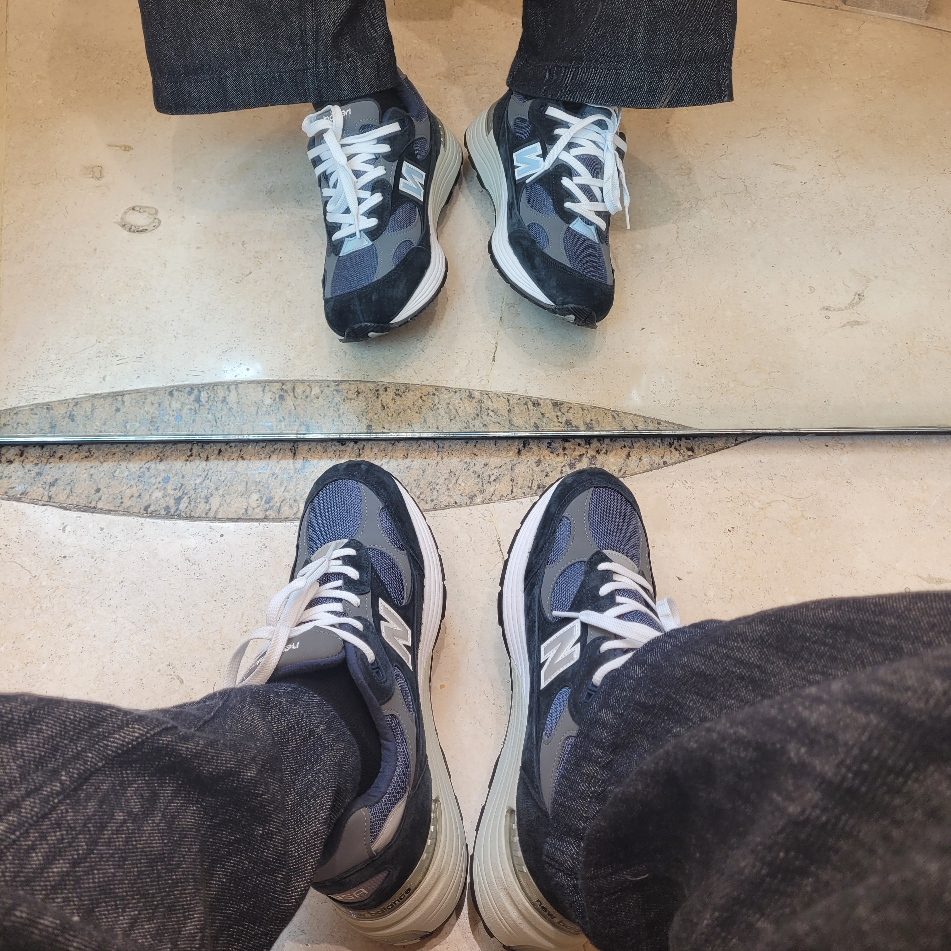 New Balance 992 Made in USA Navy 착용 스타일
