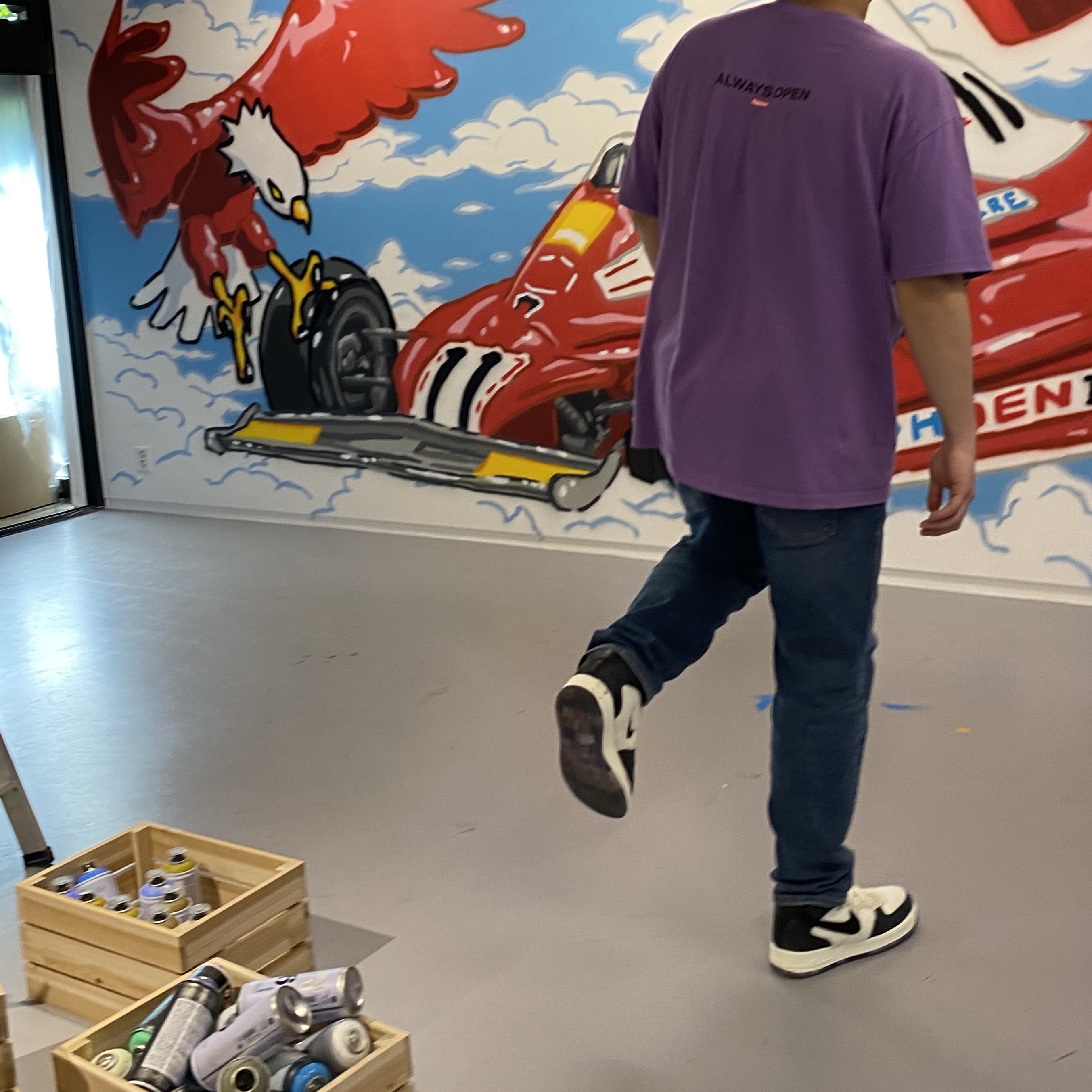 Nike Air Force 1 Mid '07 Premium Culture Day, Supreme Gas T-Shirt Purple - 22SS 착용 스타일