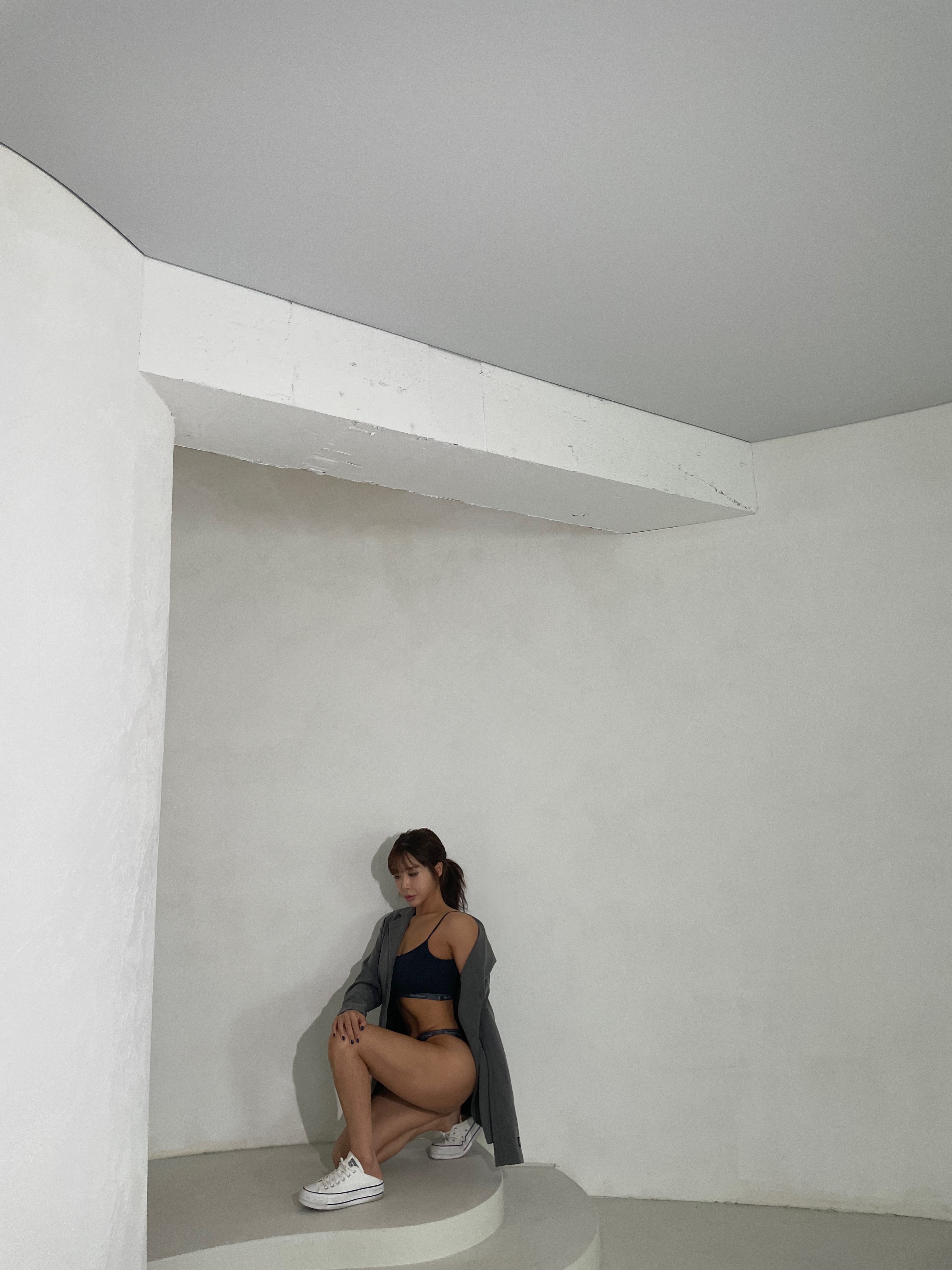 (W) Converse Chuck Taylor All Star Lift Ox White Black 착용 스타일 - 4