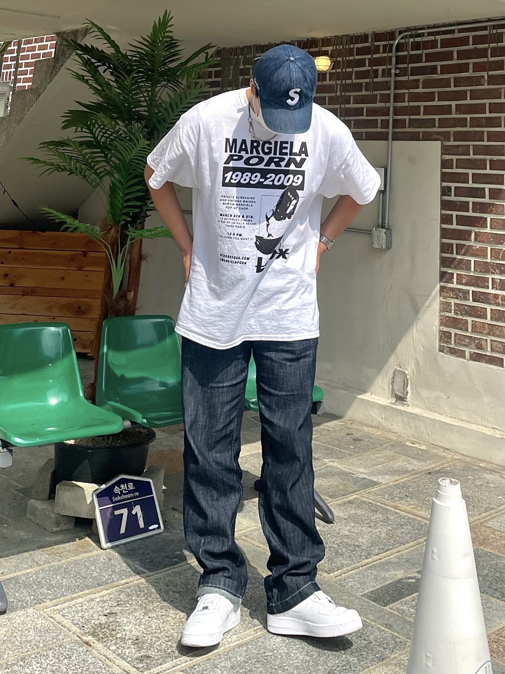 Supreme Kevlar Denim S Logo 6-Panel Indigo - 22SS, Nike Air Force 1 '07 Low White 착용 스타일