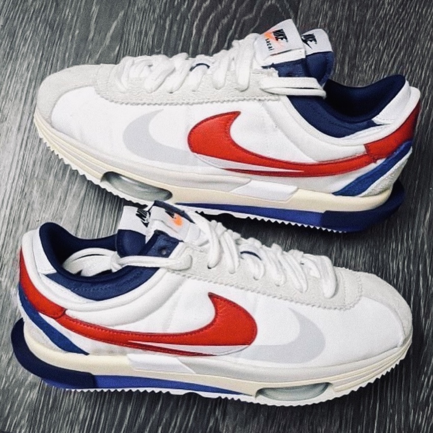 Nike x Sacai Zoom Cortez SP White and University Red, Nike Classic Cortez Forrest Gump 2017 착용 스타일 - 3