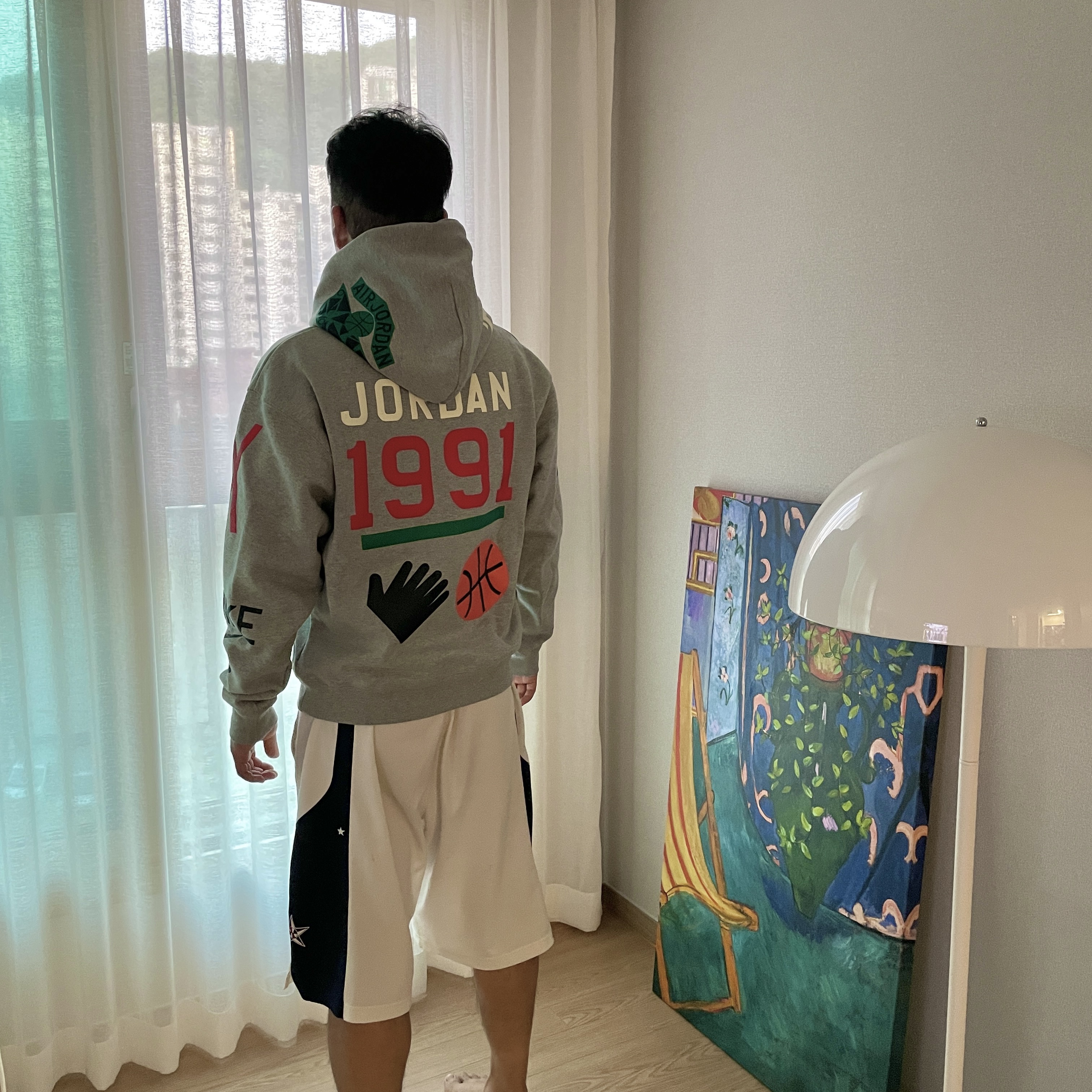 (W) Jordan x Nina Chanel Abney SRT Hoodie Grey - Asia 착용 스타일 - 1
