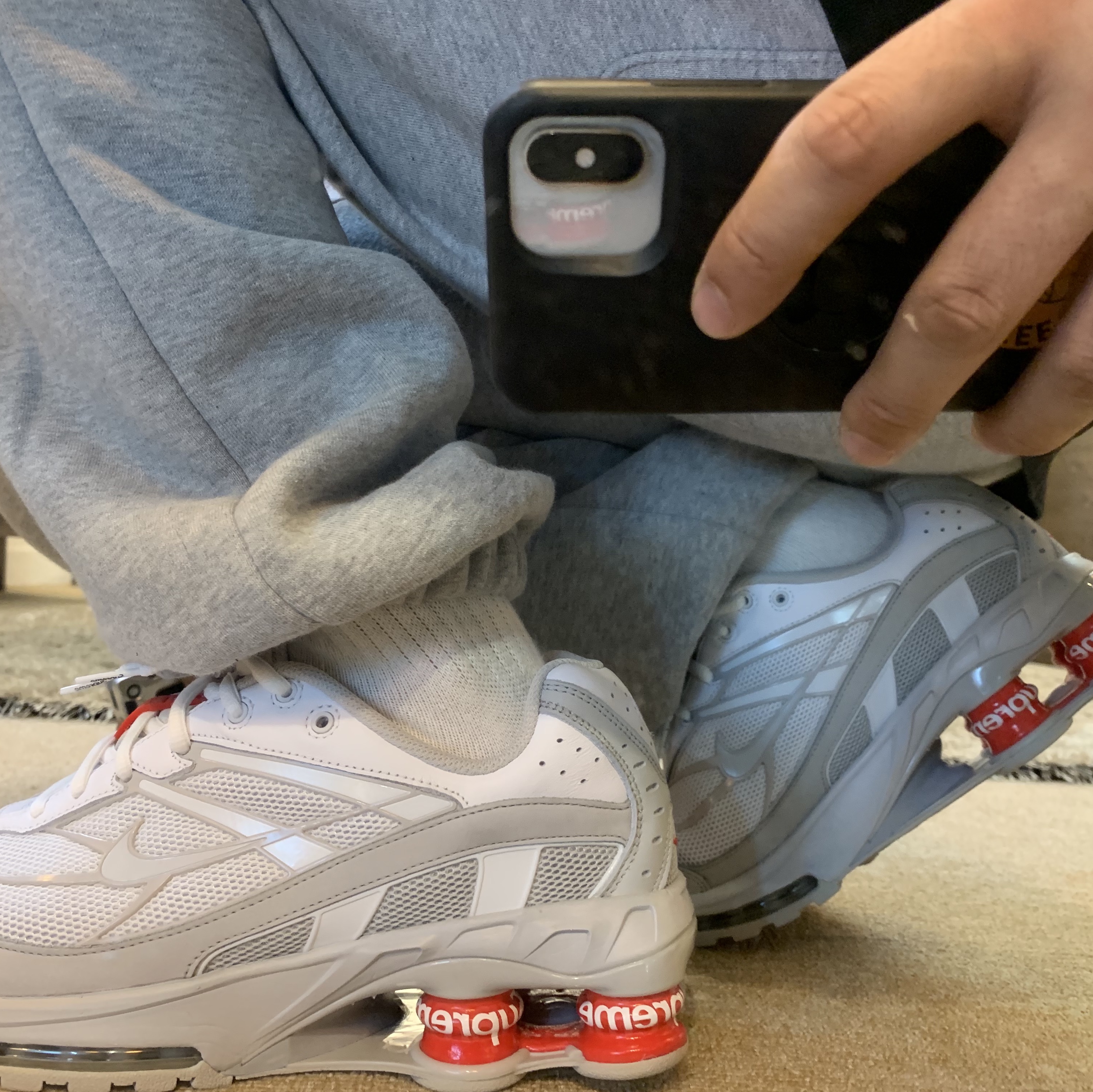 Nike x Supreme Shox Ride 2 SP White 착용 스타일
