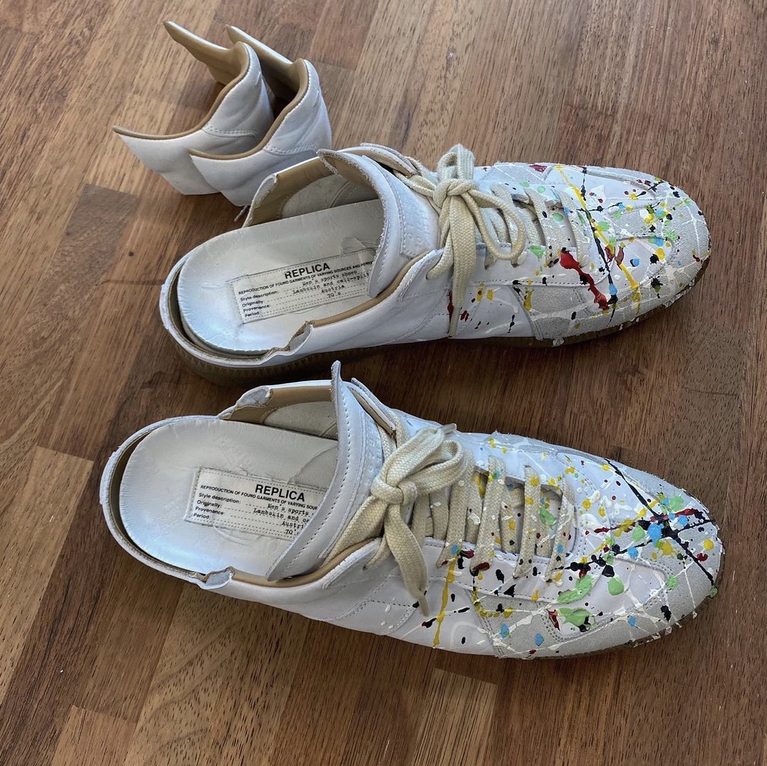 Maison Margiela Replica Paint Drop Sneakers 착용 스타일 - 3