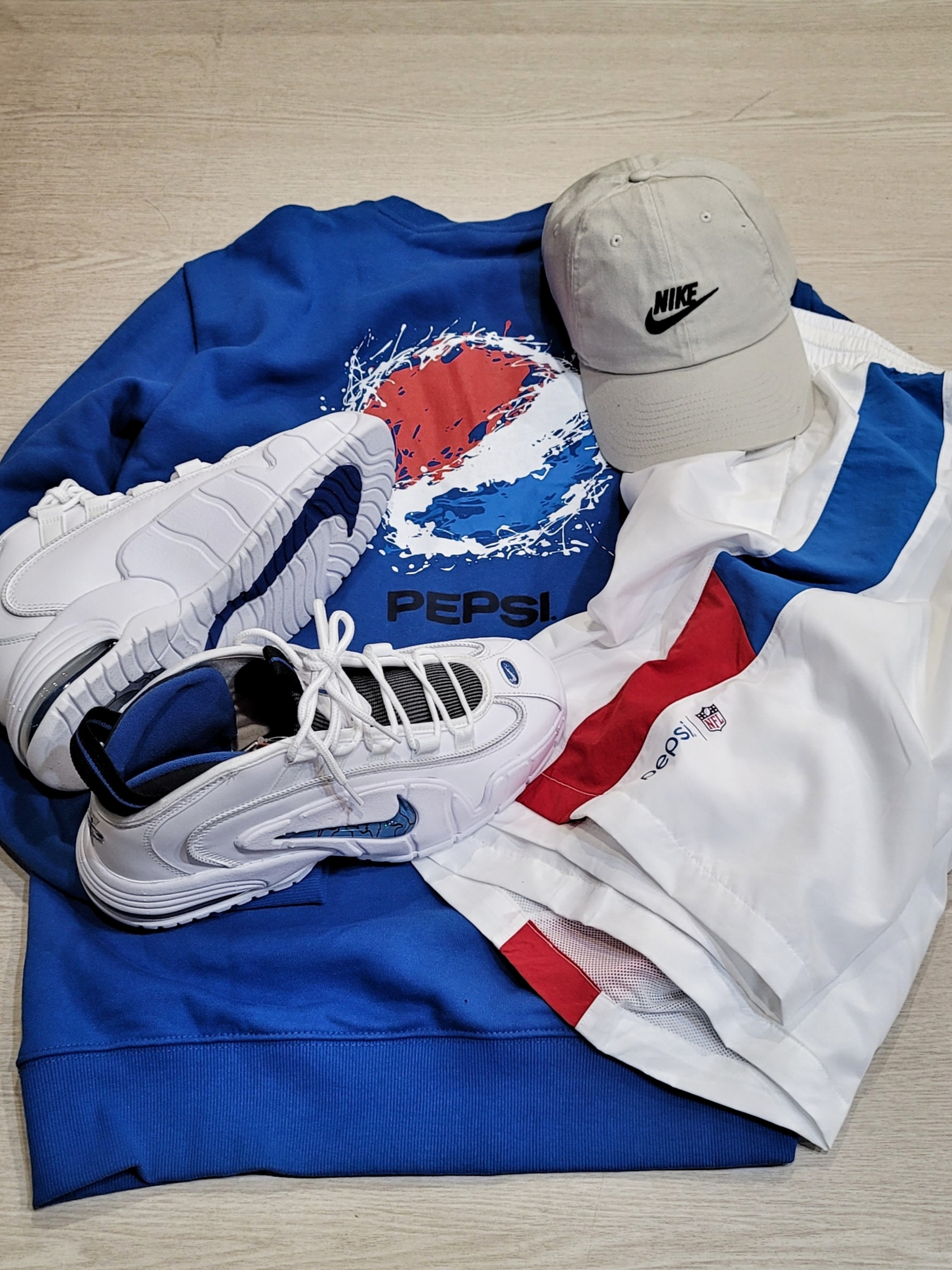 Nike Heritage 86 Futura Washed Cap Light Bone, Nike Air Max Penny 1 Home 착용 스타일 - 3
