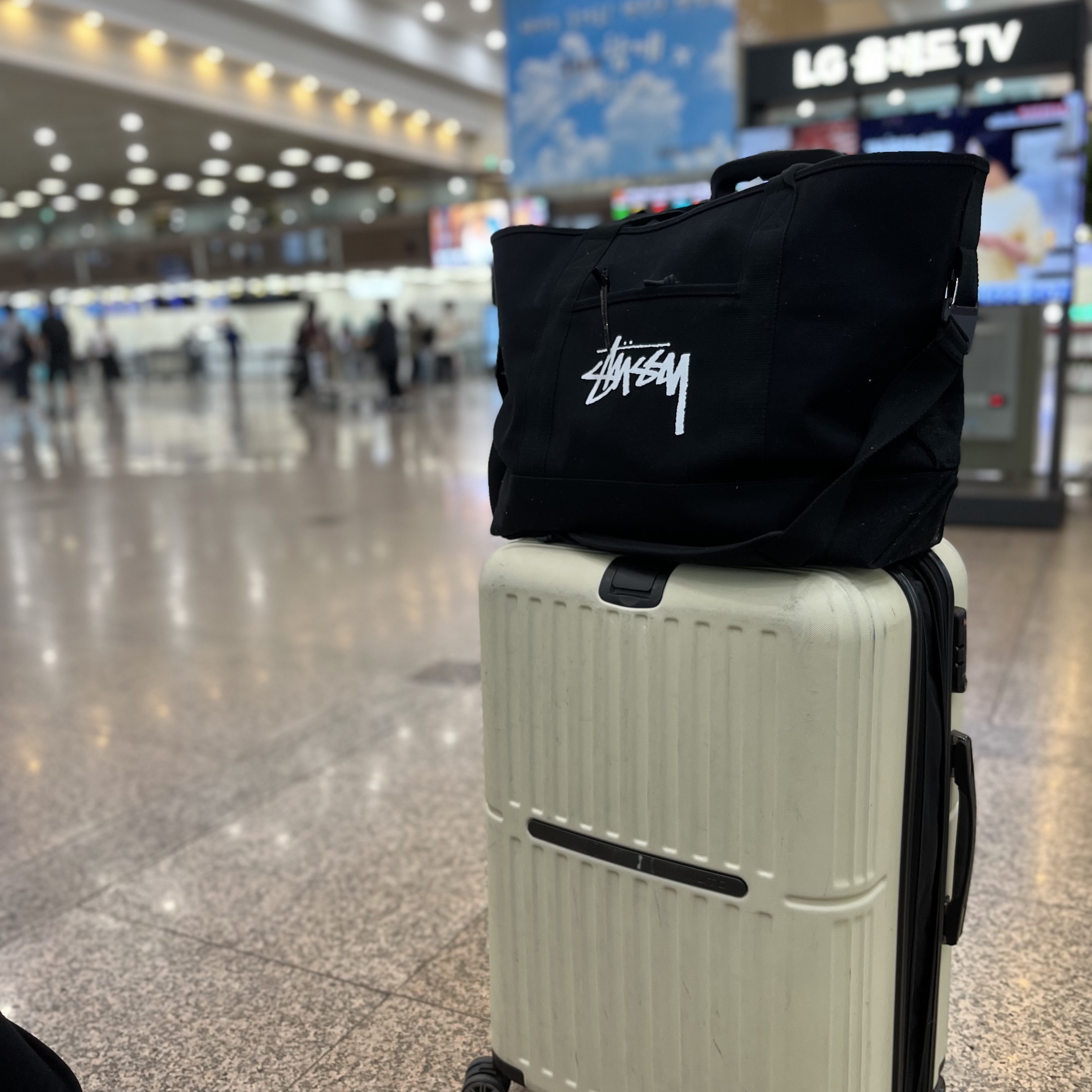 Nike x Stussy NRG RA T-Shirt Summit White (DM4942-121), Nike x Stussy Tote Bag 착용 스타일 - 2