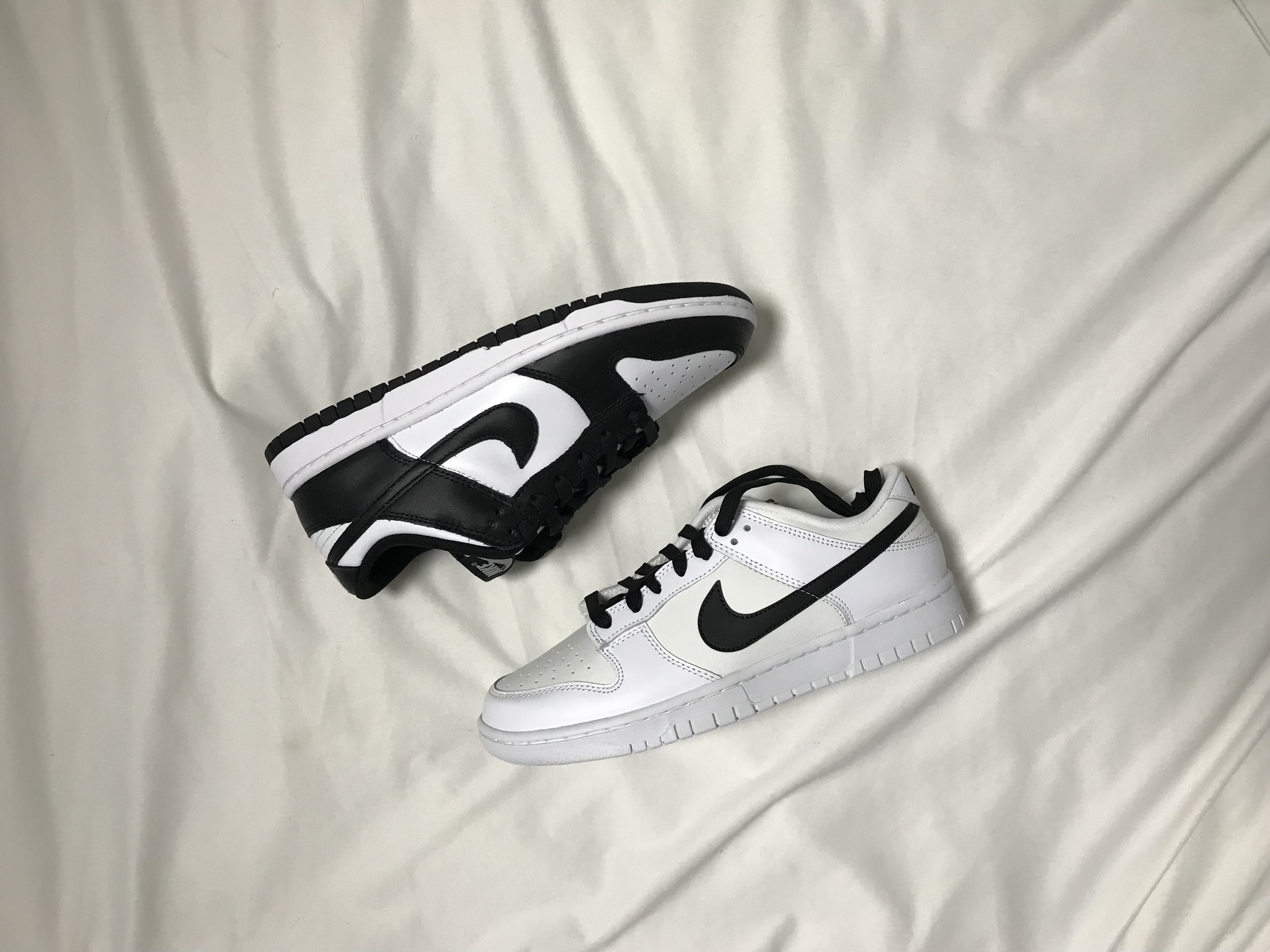 Nike Dunk Low Retro Black, Nike Dunk Low Retro Summit White 착용 스타일 - 1