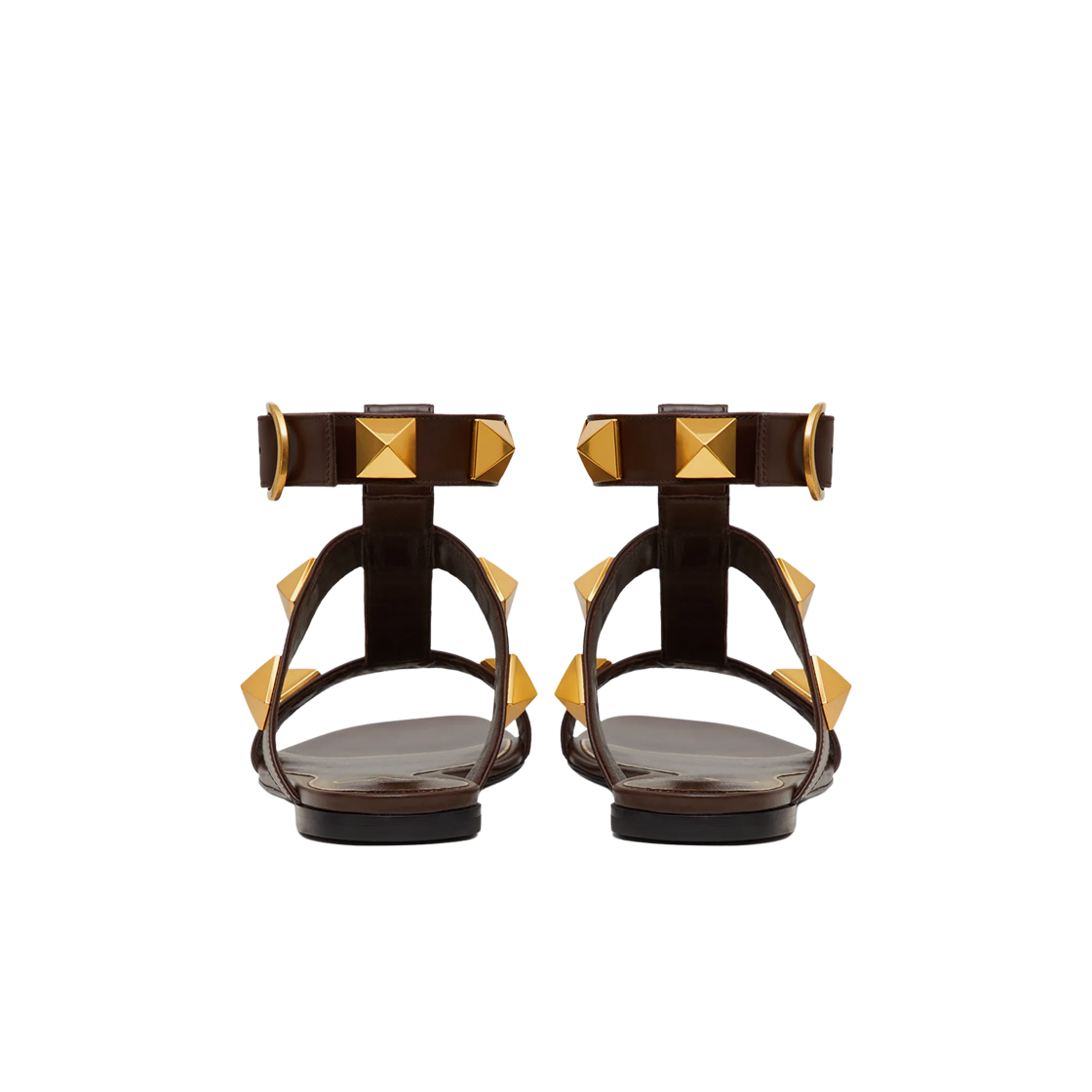 (W) 발렌티노 송아지 가죽 로만 스터드 플랫 샌들 폰덴테((W) Valentino Roman Stud Flat Calfskin Sandal Fondant) - 3