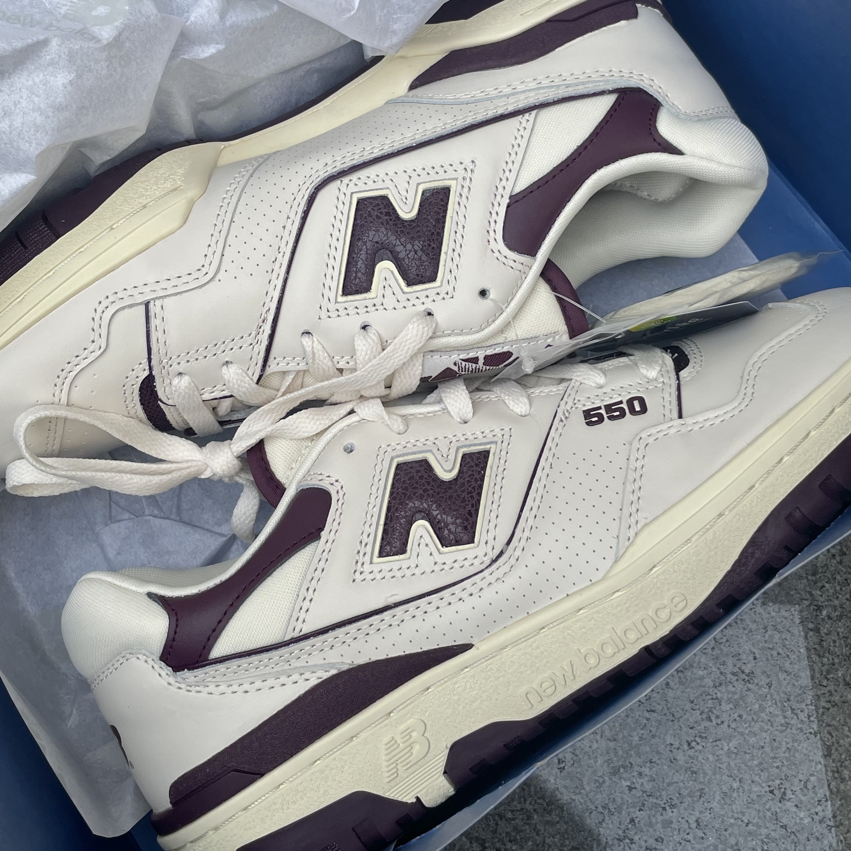 New Balance x Aime Leon Dore 550 Purple 착용 스타일