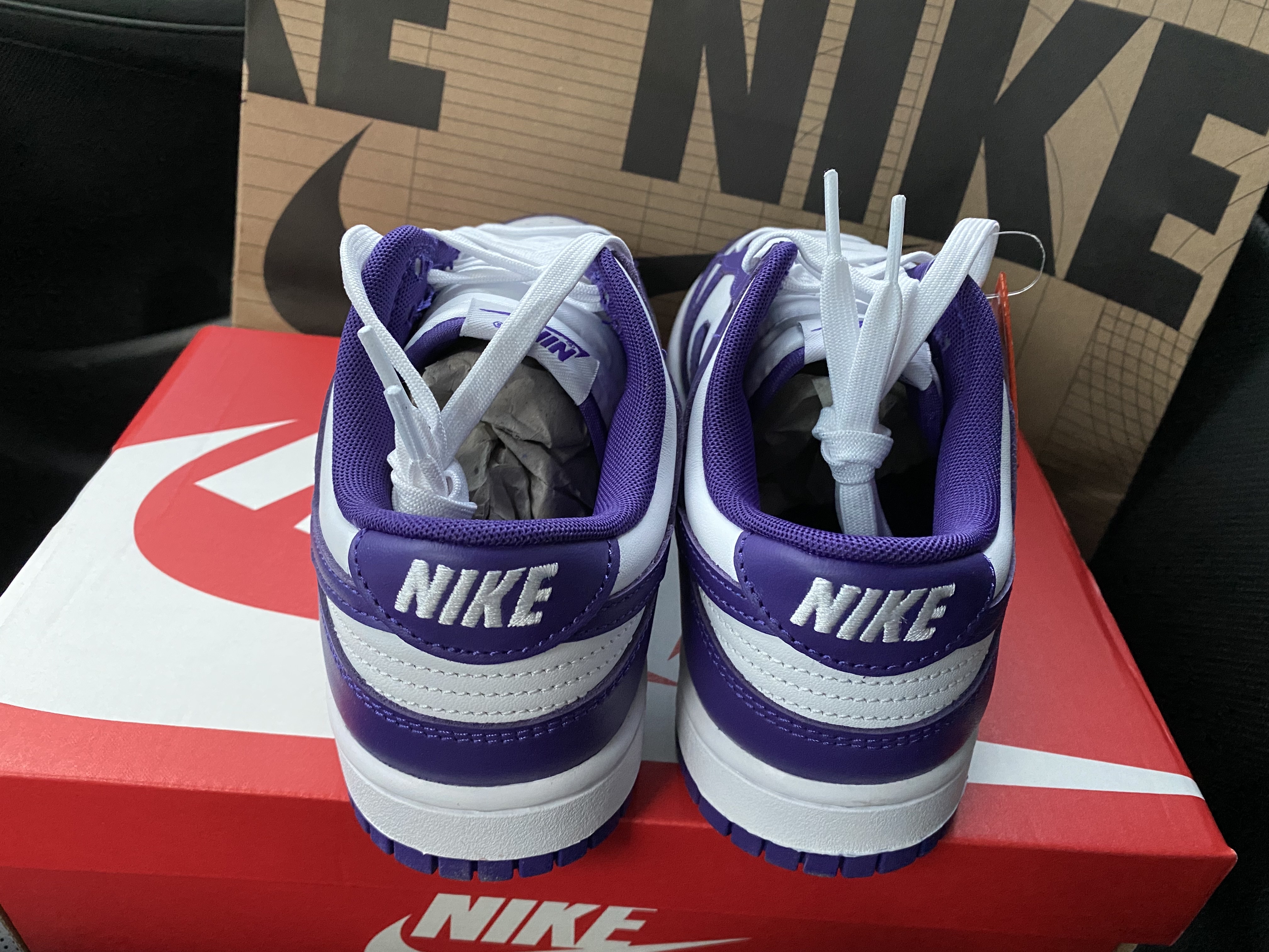 Nike Dunk Low Retro Championship Court Purple 착용 스타일 - 4