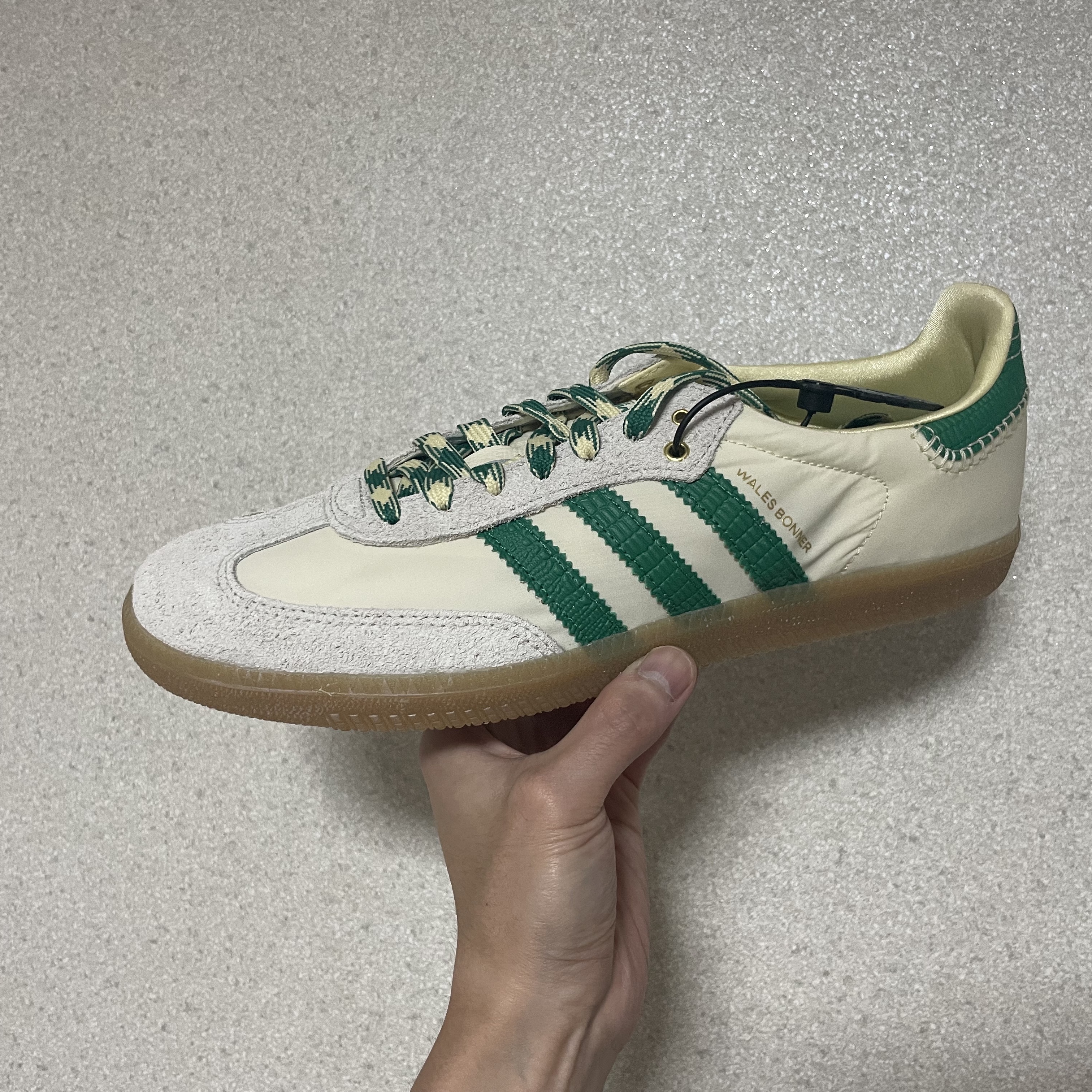 Adidas x Wales Bonner Samba Cream Green 착용 스타일 - 1