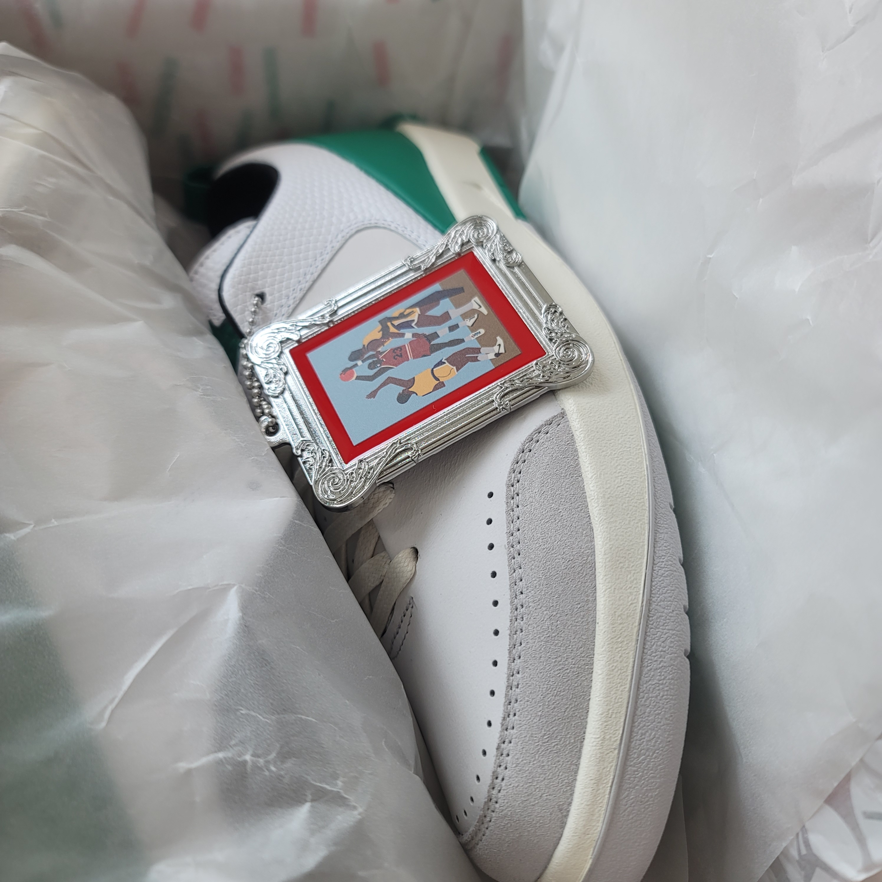 (W) Jordan 2 x Nina Chanel Abney Retro Low SE White and Malachite 착용 스타일 - 2
