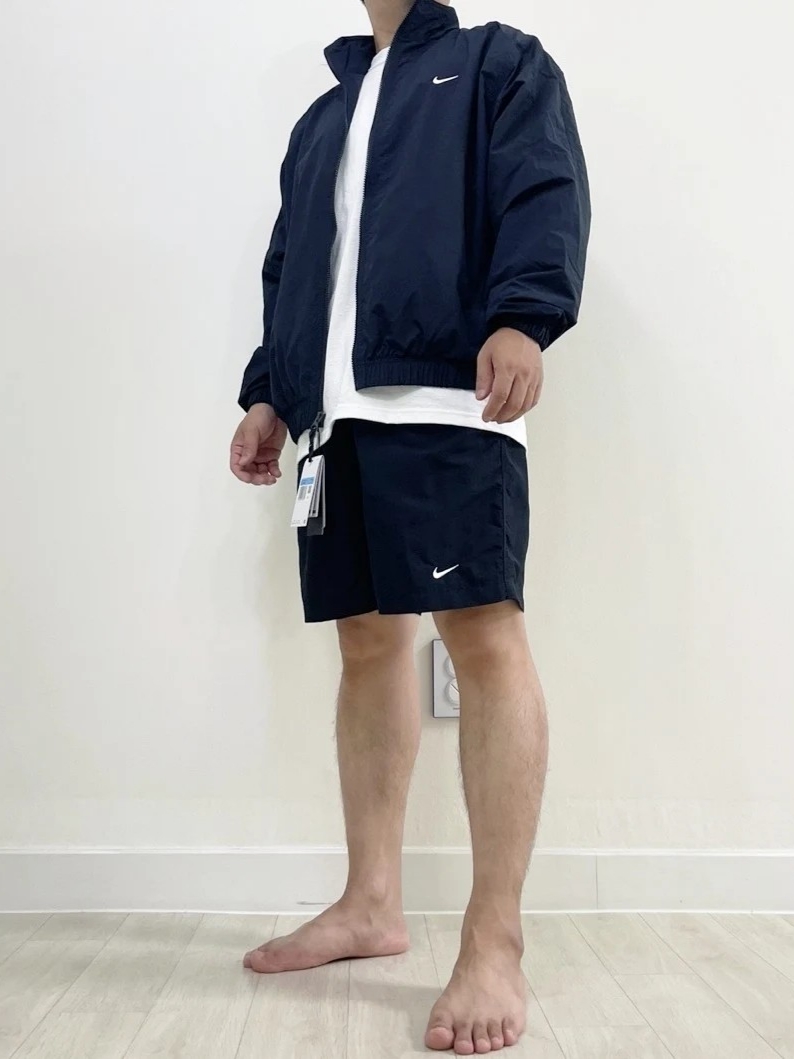 Nike NRG Solo Swoosh Woven Track Jacket Black - Asia, Nike NRG Solo Swoosh Woven Track Jacket Black - US/EU 착용 스타일 - 1