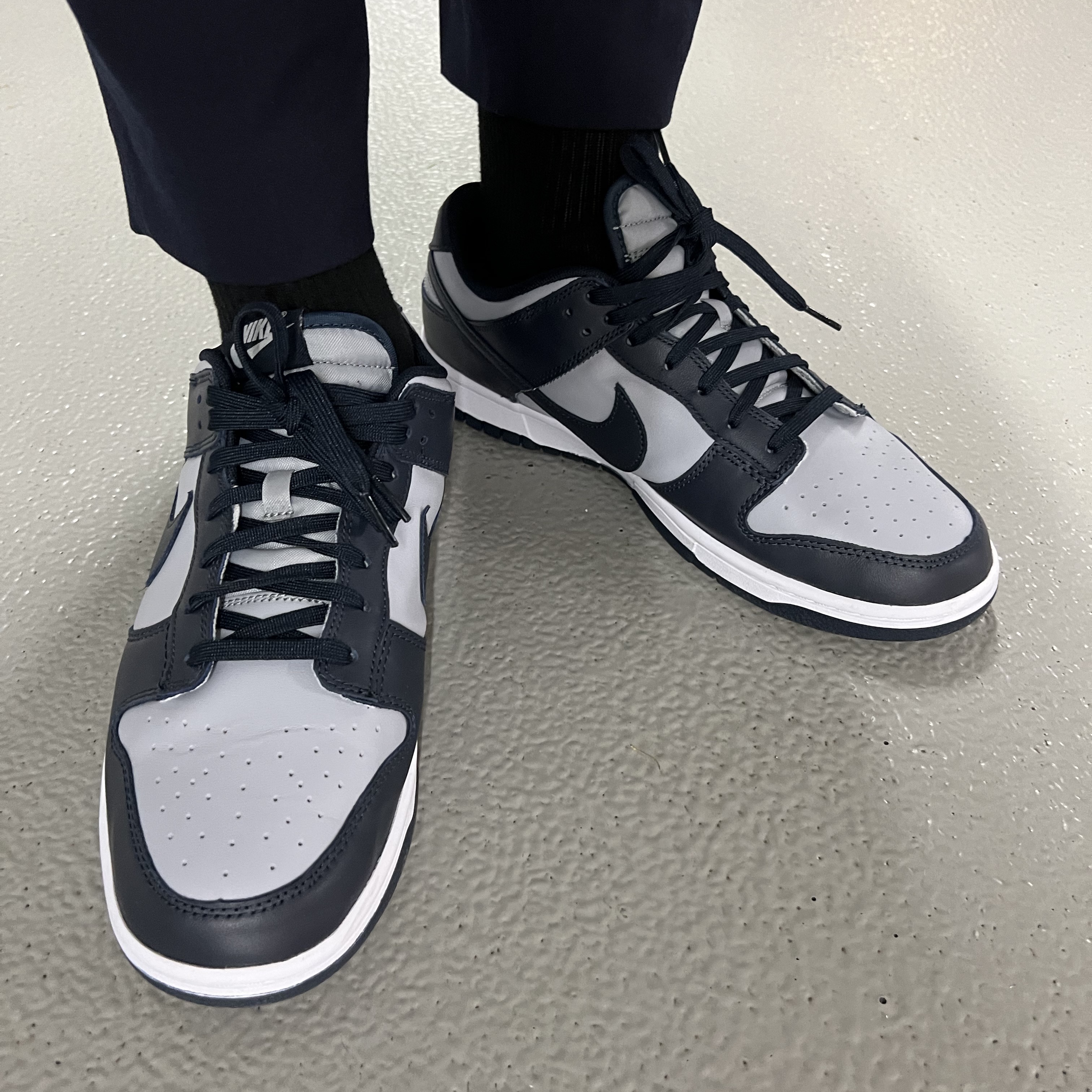 Nike Dunk Low Retro Championship Court Purple, Nike Dunk Low Retro Championship Grey 착용 스타일 - 2
