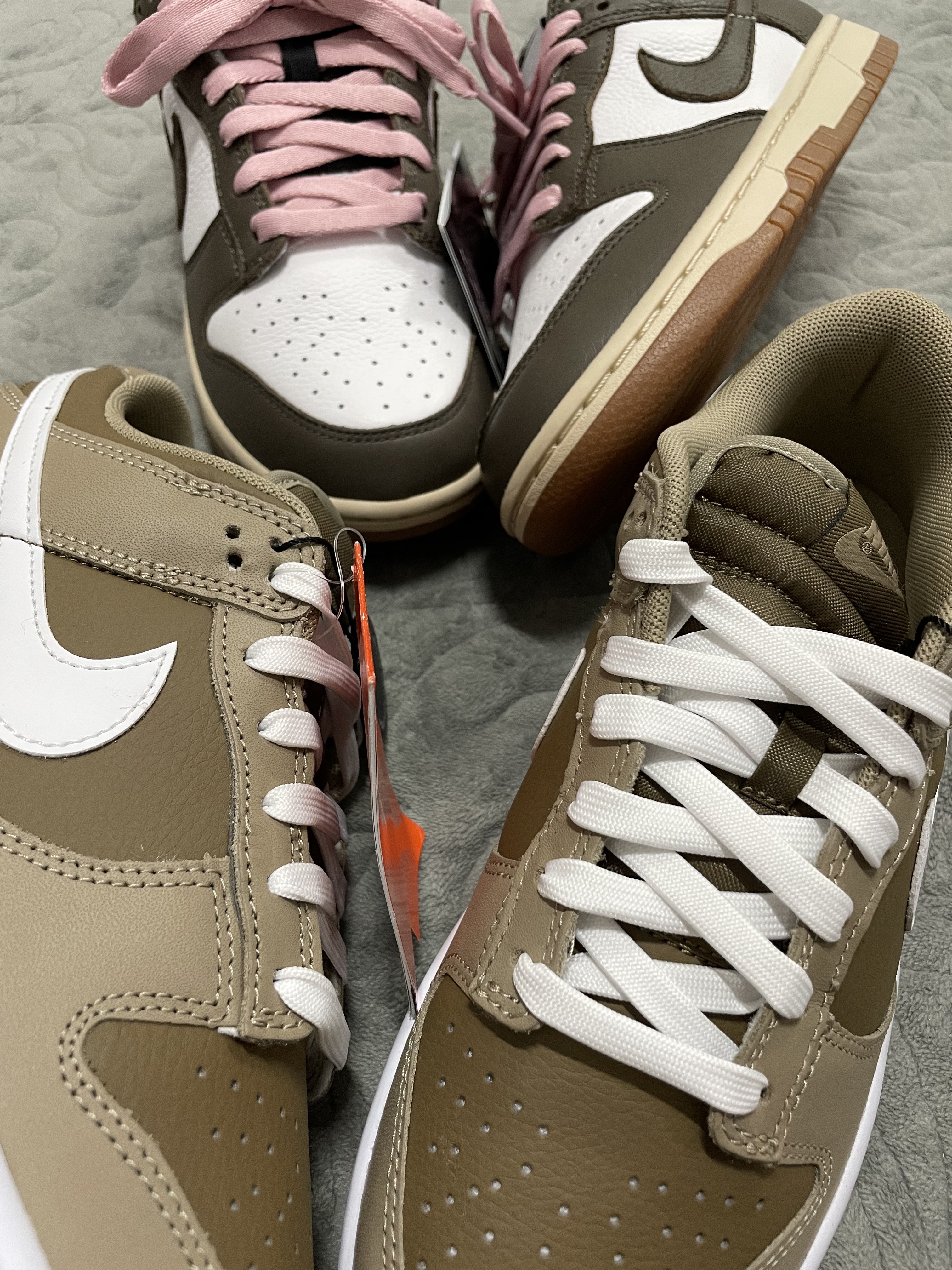 Nike Dunk Low Retro Khaki Hazel Rush 착용 스타일 - 2