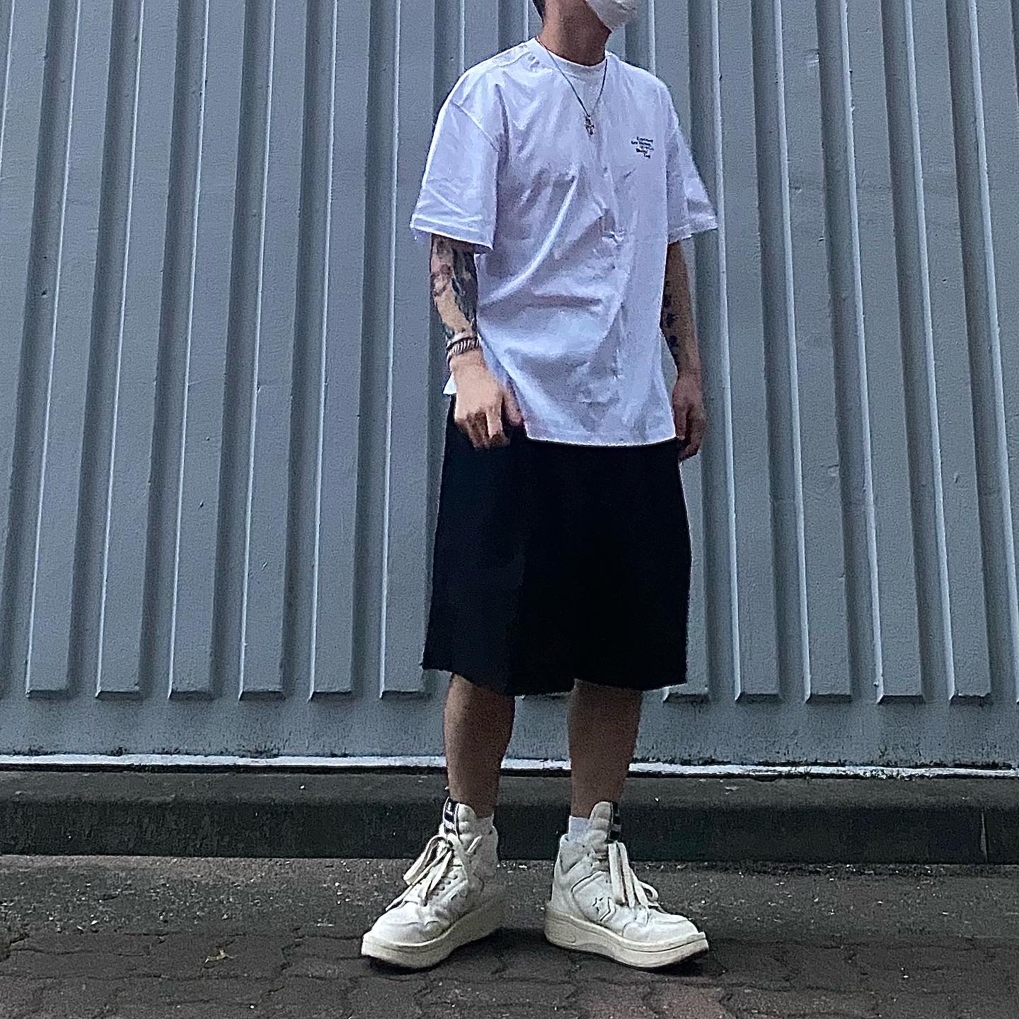 Converse x Drkshdw Turbowpn Egret 착용 스타일 - 2