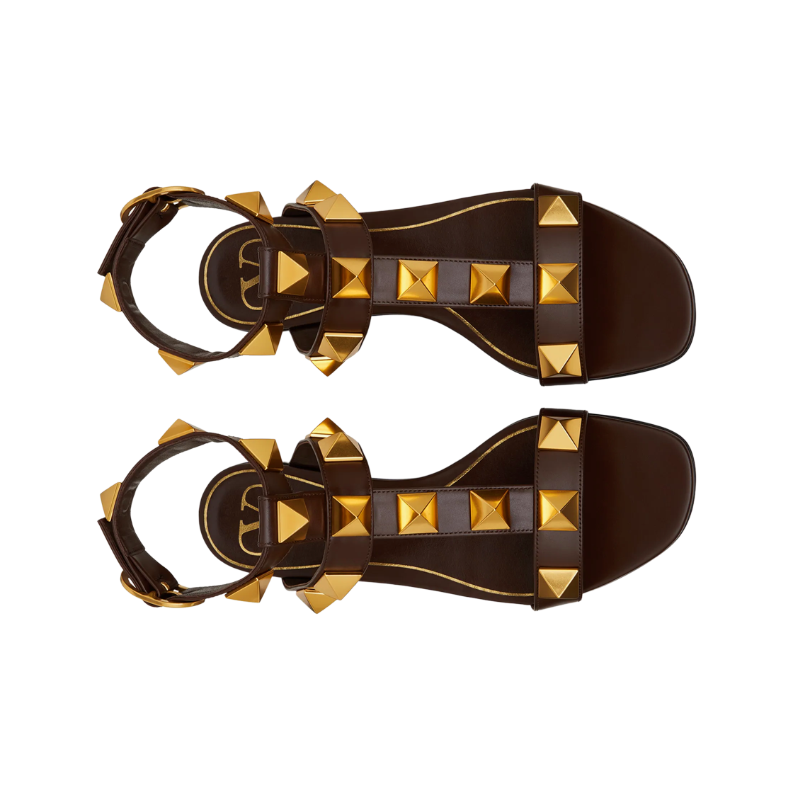 (W) 발렌티노 송아지 가죽 로만 스터드 플랫 샌들 폰덴테((W) Valentino Roman Stud Flat Calfskin Sandal Fondant) - 2