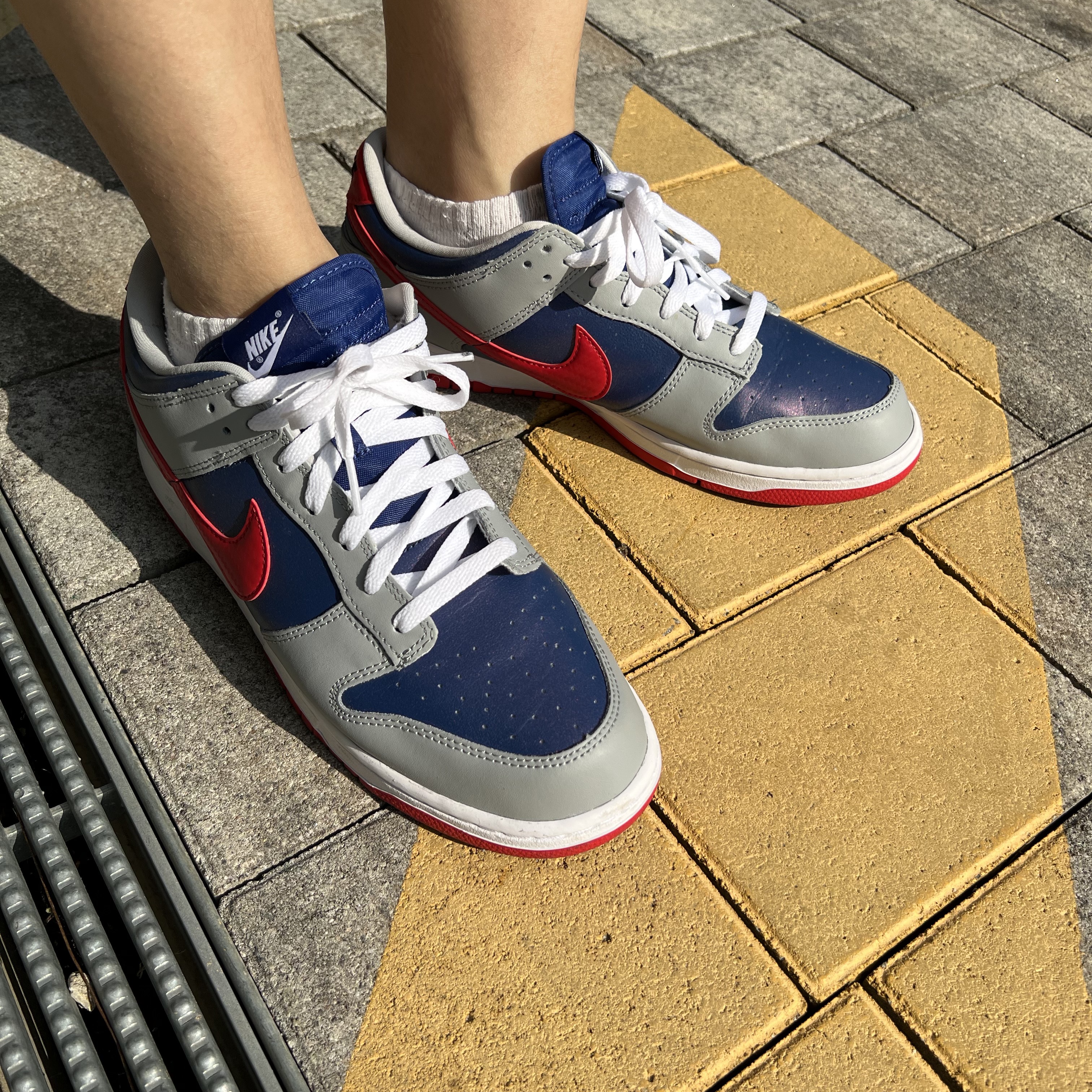 Nike Dunk Low Retro Championship Court Purple, Nike Dunk Low Retro Championship Grey 착용 스타일 - 5