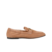 (W) Tod's Double T Suede Loafers Beige