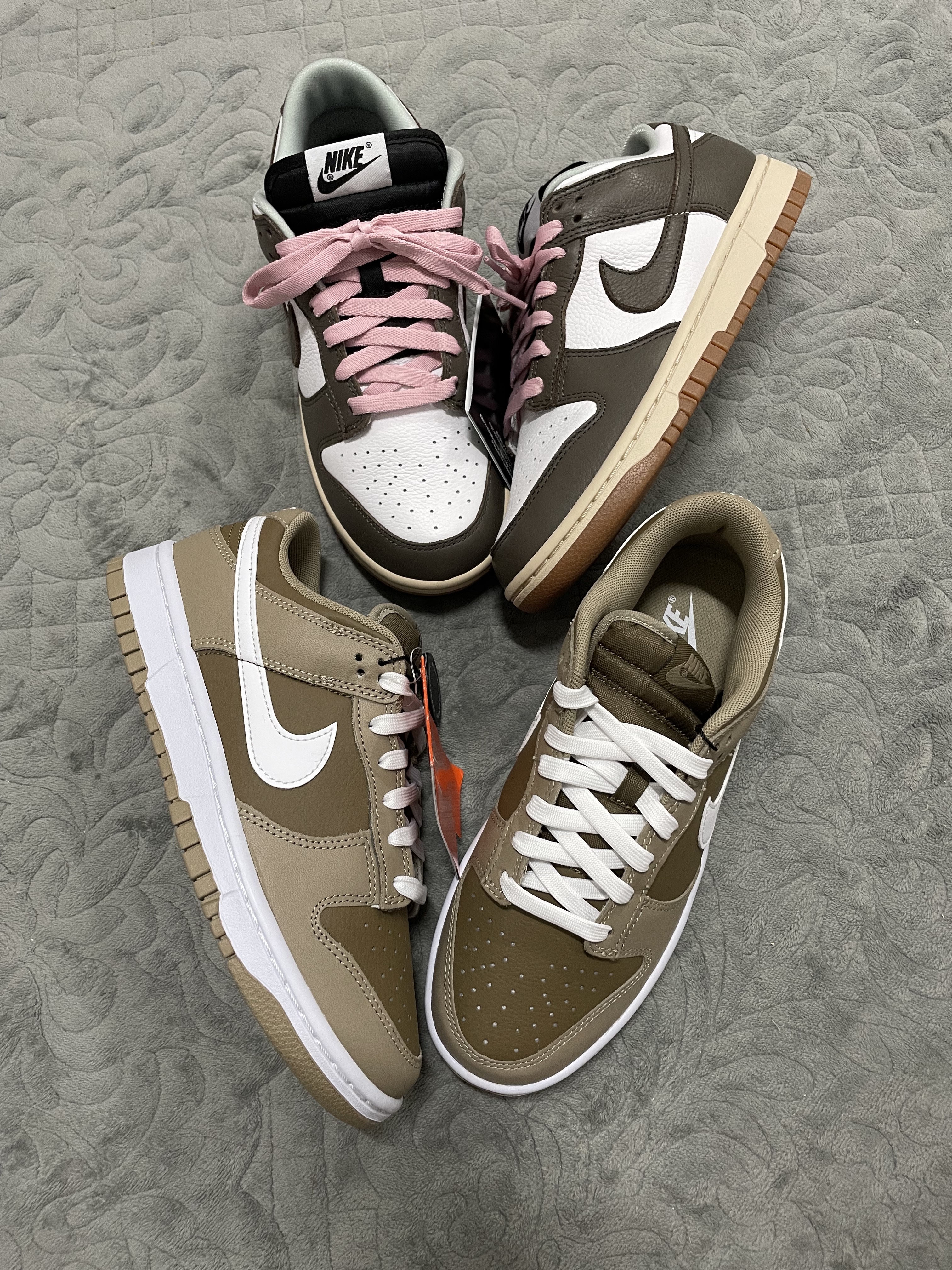 Nike Dunk Low Retro Khaki Hazel Rush 착용 스타일 - 1