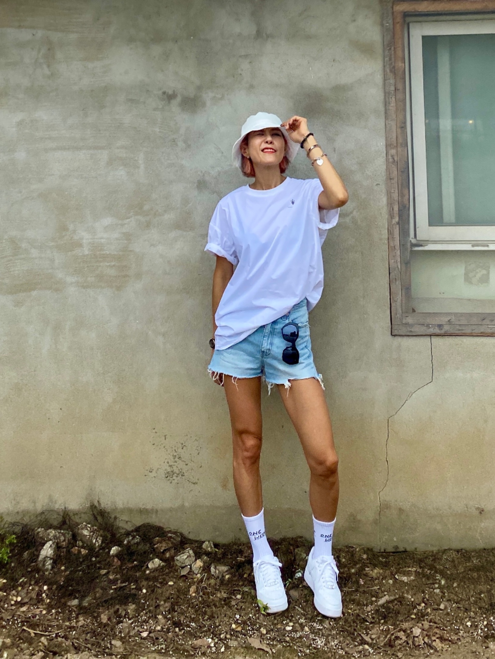 Nike Air Force 1 '07 Low White, (W) Nike Air Force 1 '07 Low White 착용 스타일 - 1