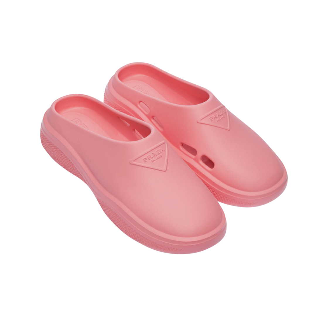 (W) 프라다 폼 러버 뮬 베고니아 핑크((W) Prada Foam Rubber Mules Begonia Pink) - 2