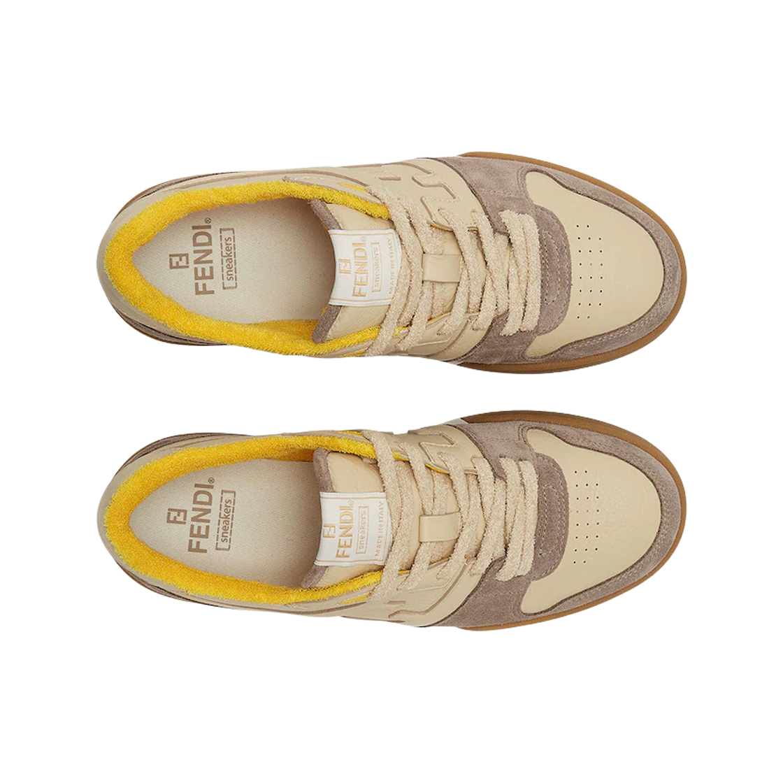 펜디 스웨이드 로우탑 스니커즈 베이지(Fendi Suede Low-Top Sneakers Beige) - 2