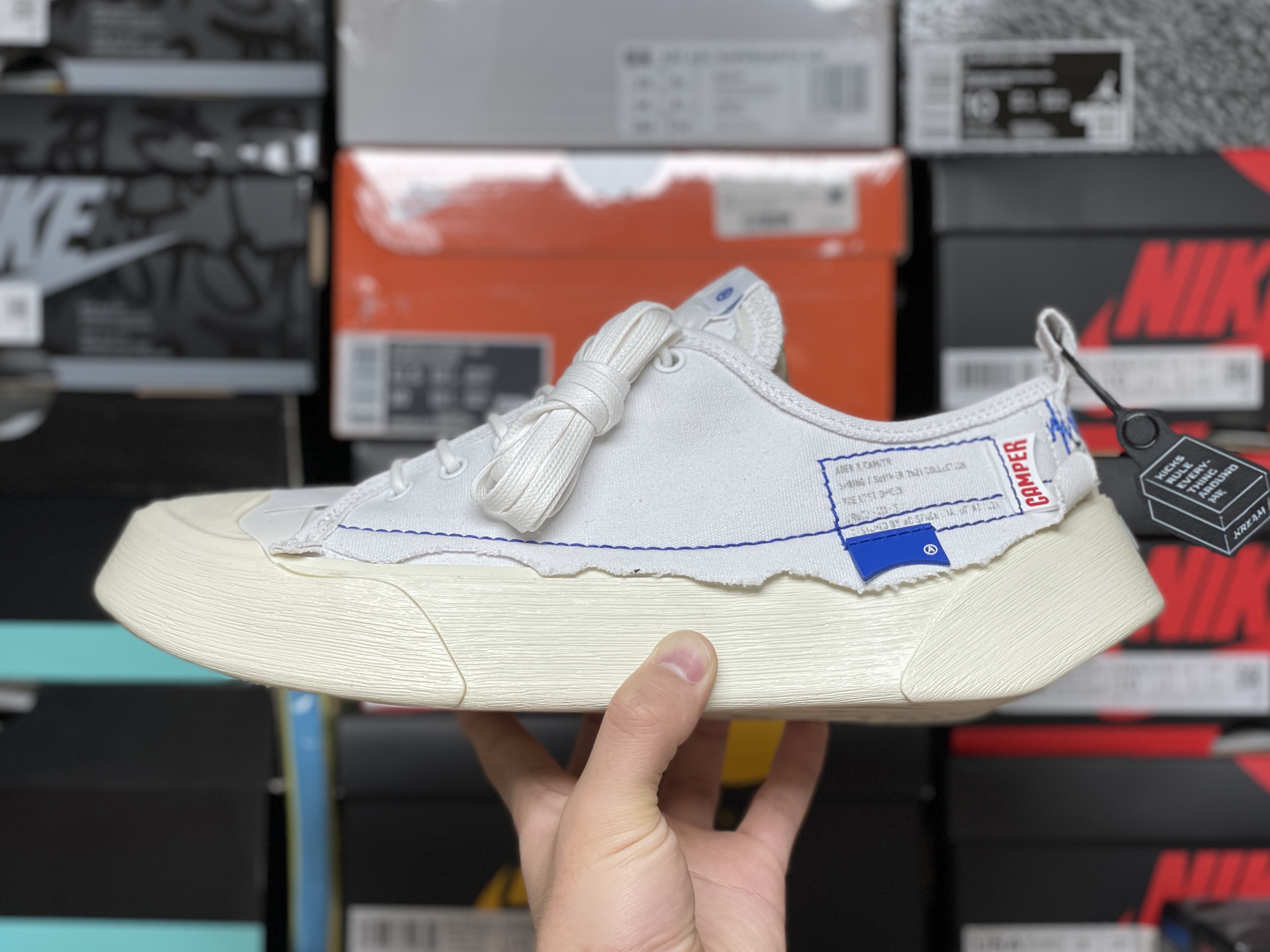 Camper x Ader Error Proto-111-S Cinder Basic Sneakers White 착용 스타일