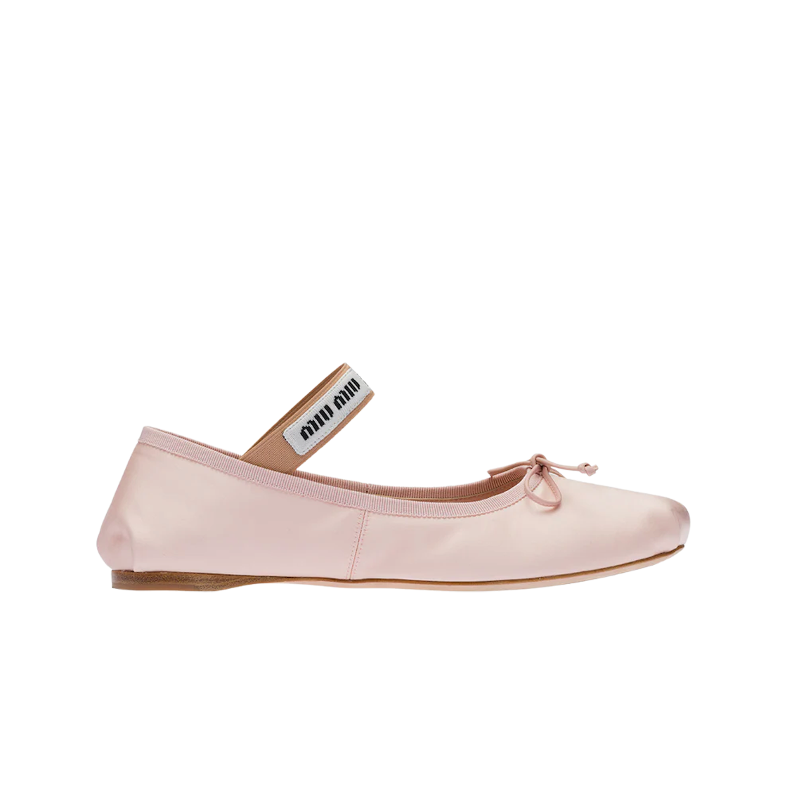 (W) 미우 미우 사틴 발레리나 오키드 핑크((W) Miu Miu Satin Ballerinas Orchid Pink)
