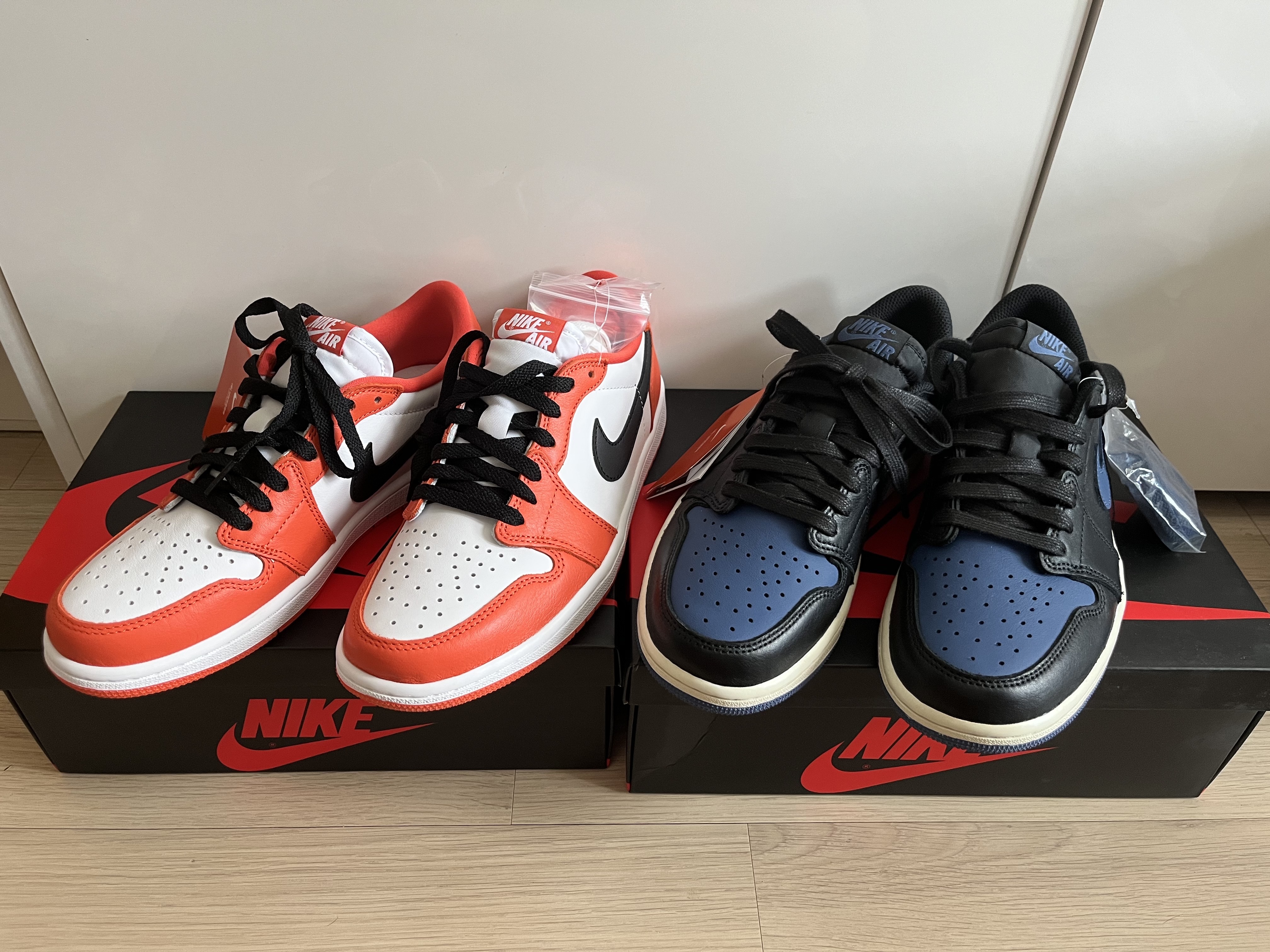 Jordan 1 Low OG Starfish, Jordan 1 Retro Low OG Mystic Navy 착용 스타일 - 1