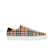 Burberry Vintage Check and Leather Sneakers Archive Beige