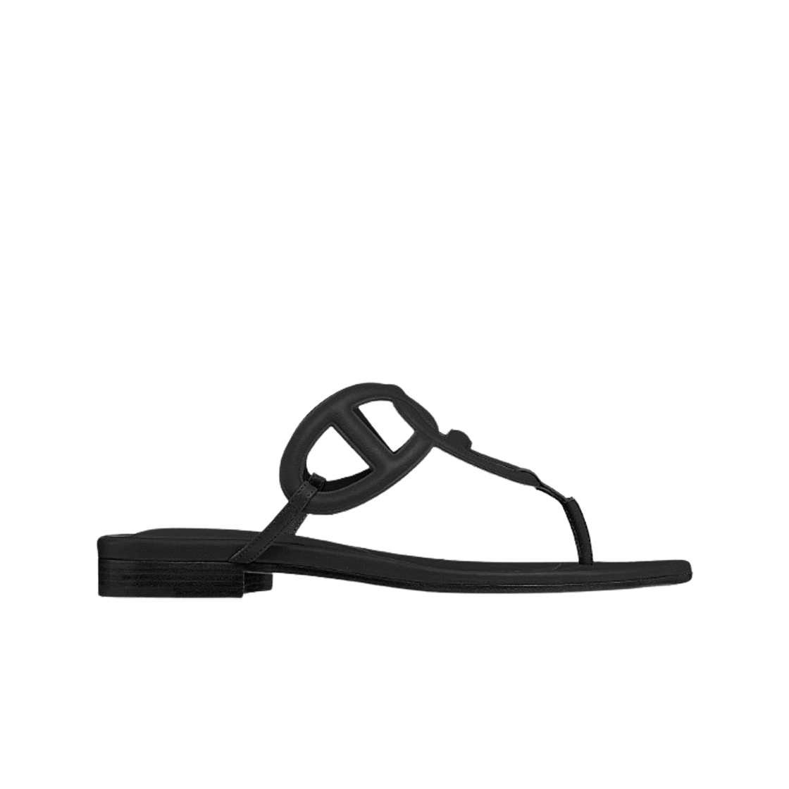 H202182Z02 (W) Hermes Beach Sandal Nappa & Noir - 대표 이미지 #1