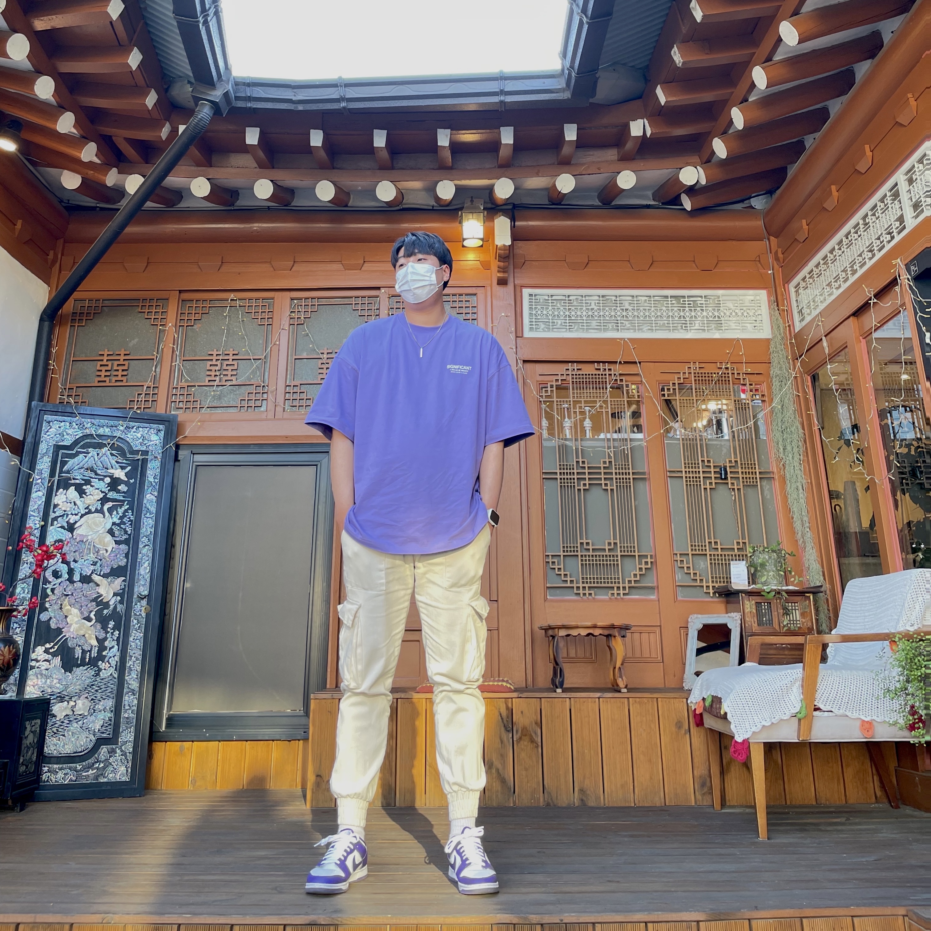 Nike Dunk Low Retro Championship Court Purple 착용 스타일