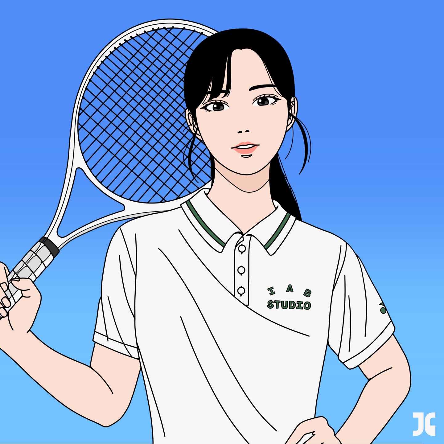 IAB Studio x Yonex Game Shirt White 착용 스타일