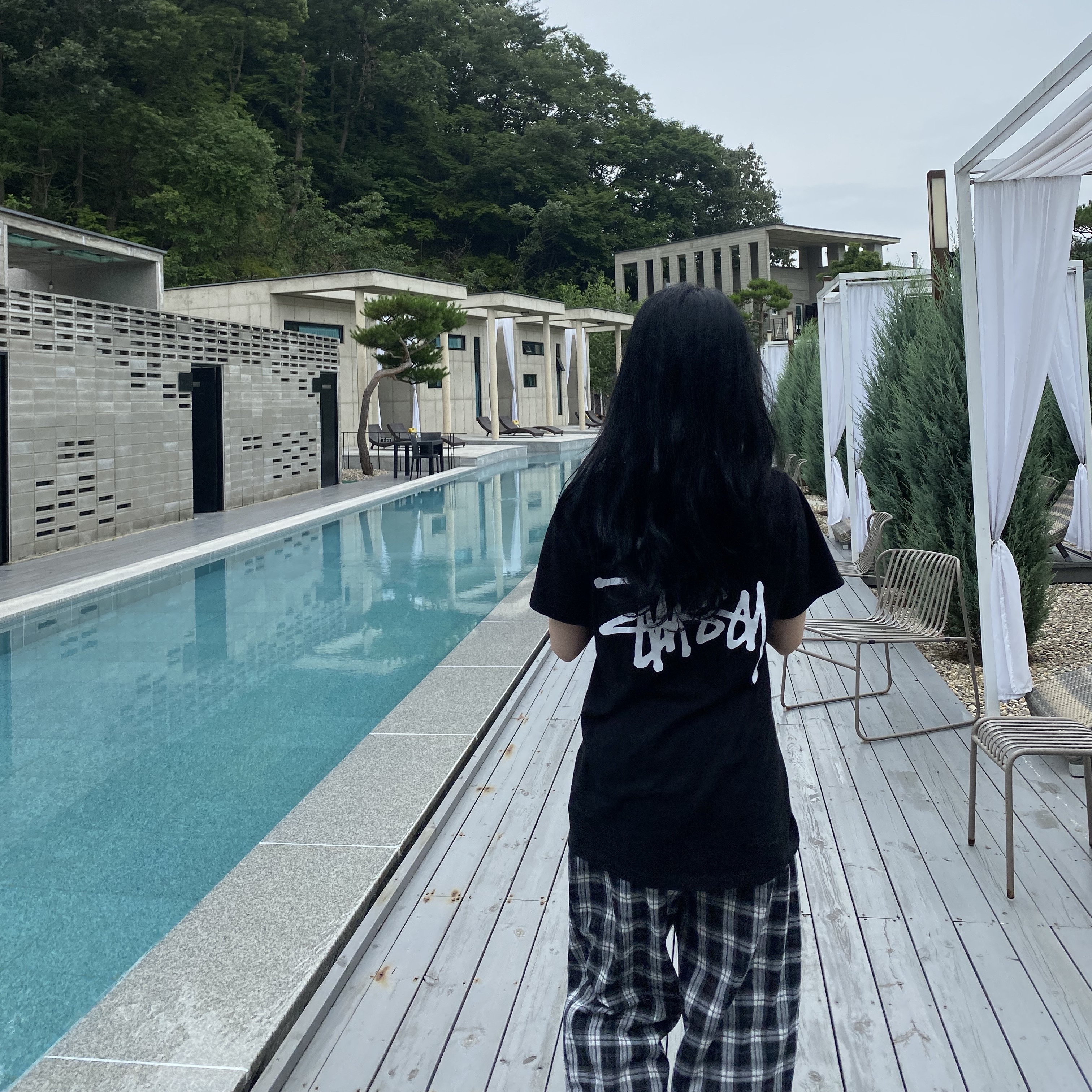 Stussy Basic Stussy T-Shirt Black 2022 착용 스타일