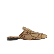 (W) Gucci Jumbo GG Princetown Slipper Camel Ebony