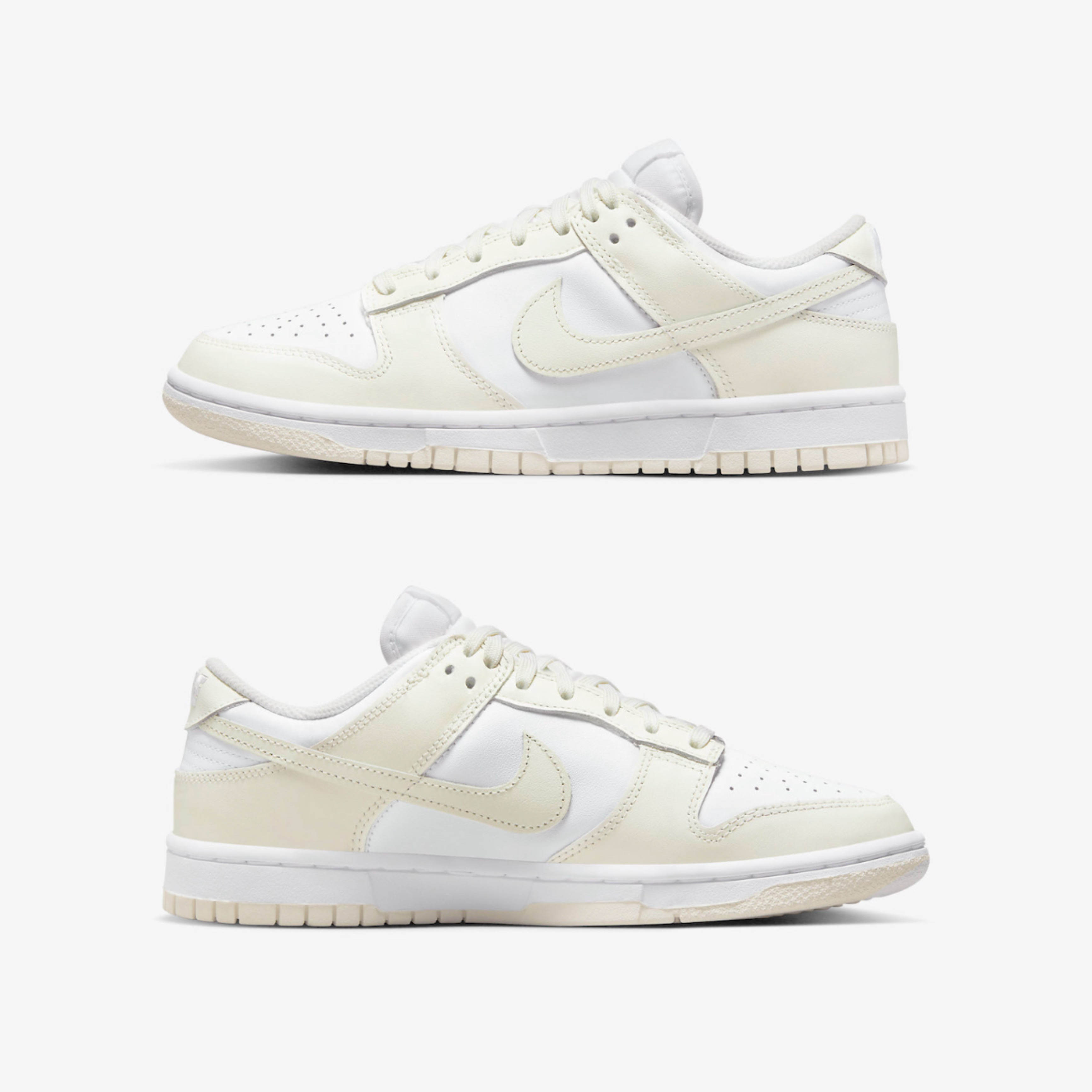 (W) Nike Dunk Low White and Sail 착용 스타일 - 3