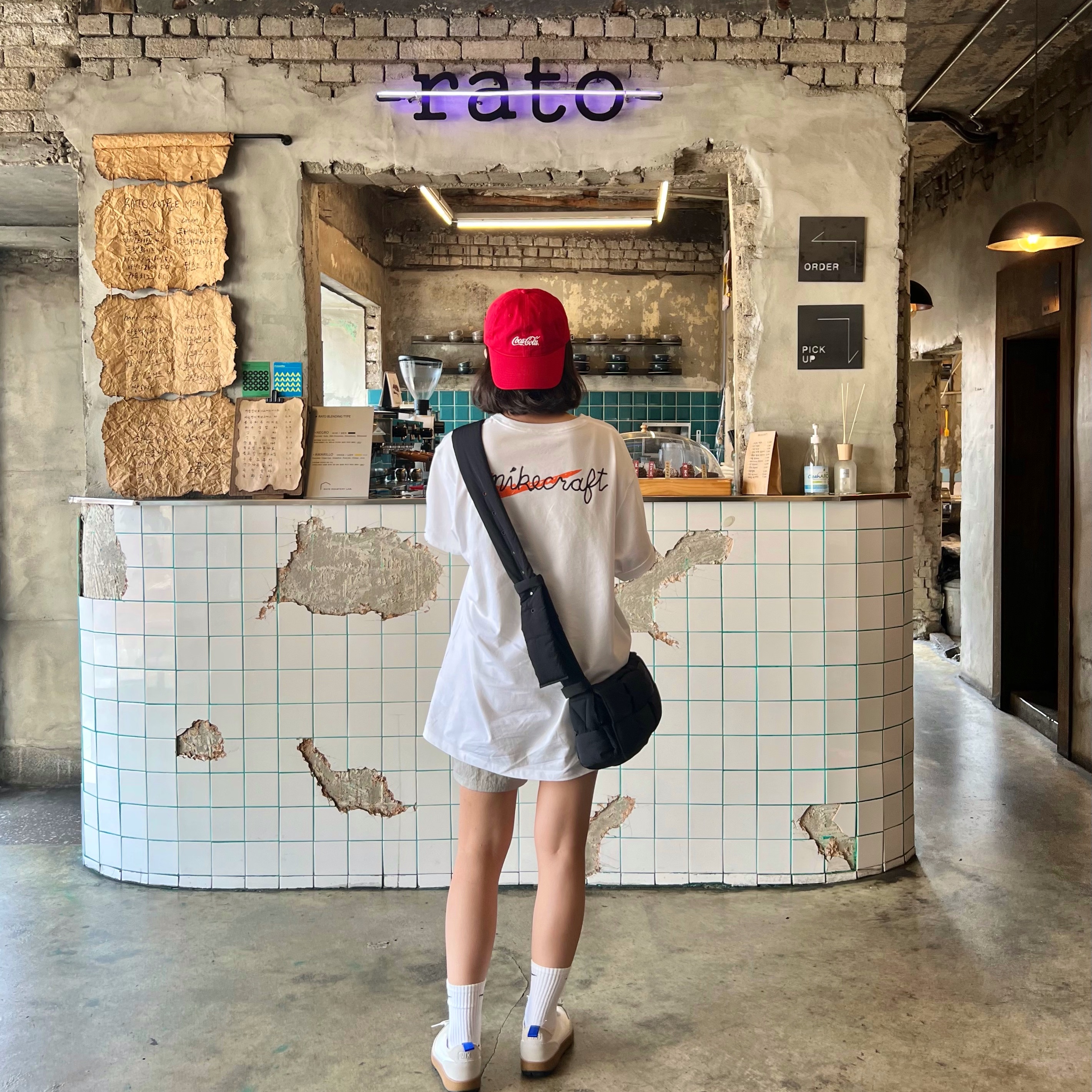 Nike x Tom Sachs General Purpose Shoe Light Cream, Nike x Tom Sachs Nikecraft Studio T-Shirt White 착용 스타일 - 1