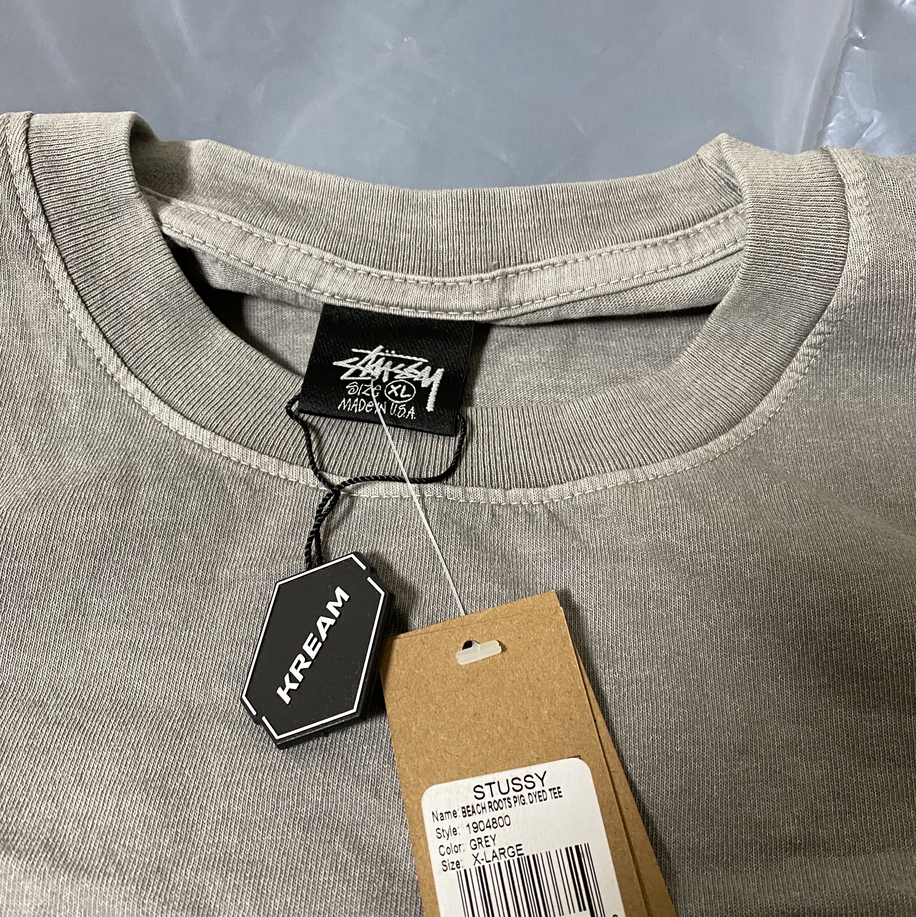 Stussy Beach Roots T-Shirt Grey 착용 스타일 - 3