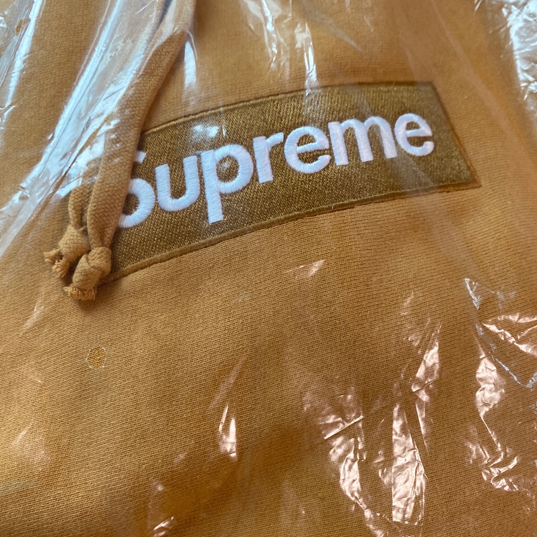 Supreme Box Logo Hooded Sweatshirt Light Mustard - 21FW 착용 스타일