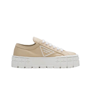 (W) Prada Double Wheel Nylon Gabardine Sneakers Desert Beige
