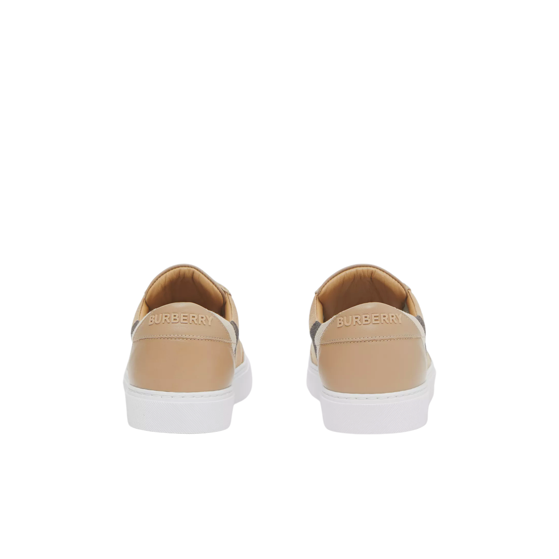 (W) 버버리 하우스 체크 코튼 레더 스니커즈 탄((W) Bubbery House Check Cotton Leather Sneakers Tan) - 2