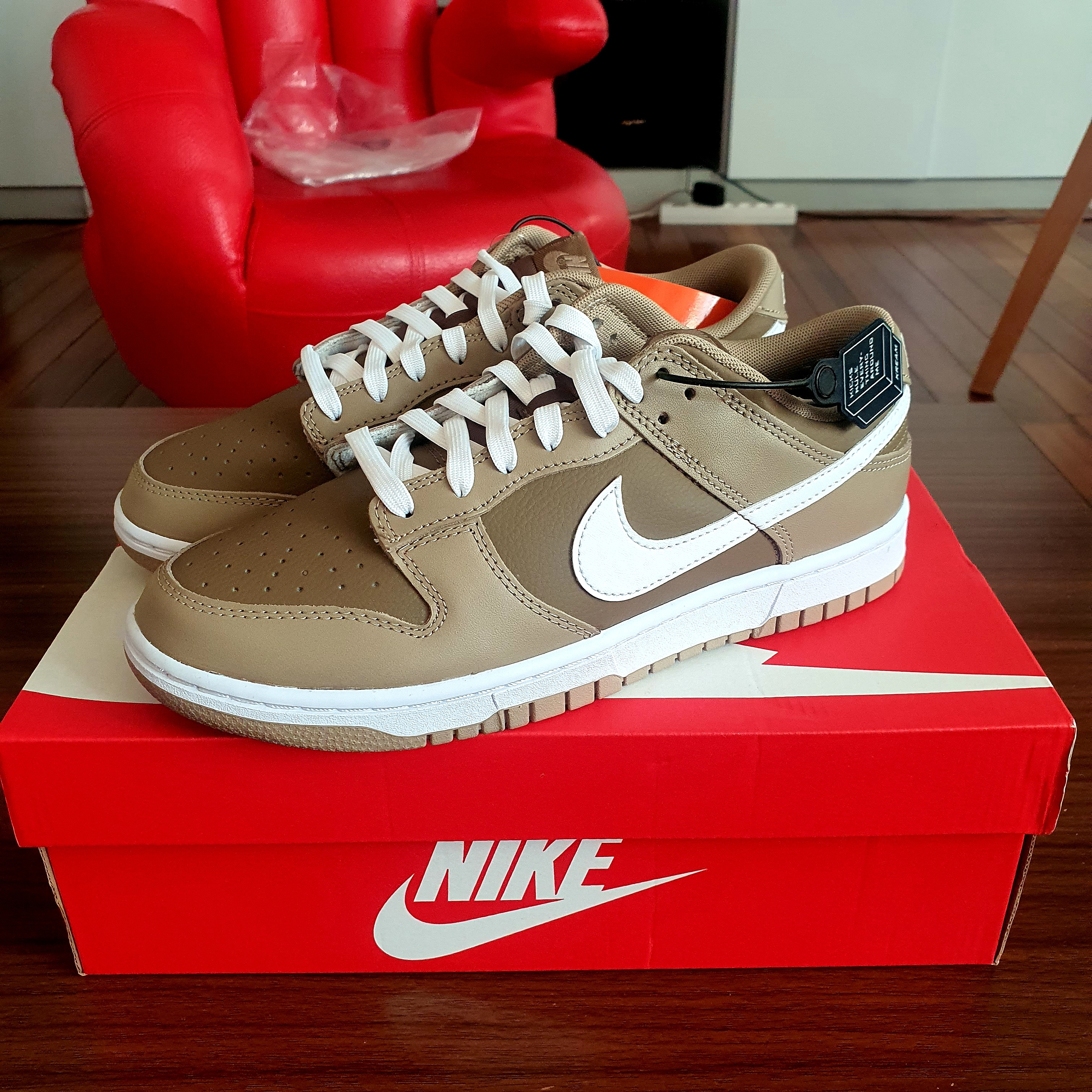 Nike Dunk Low Retro Khaki Hazel Rush 착용 스타일 - 1