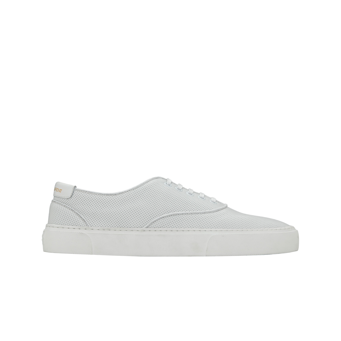 (W) 생로랑 베니스 퍼포레이티드 레더 스니커즈 옵틱 화이트((W) Saint Laurent Venice Sneakers in Perforated Leather Optic White) - 1